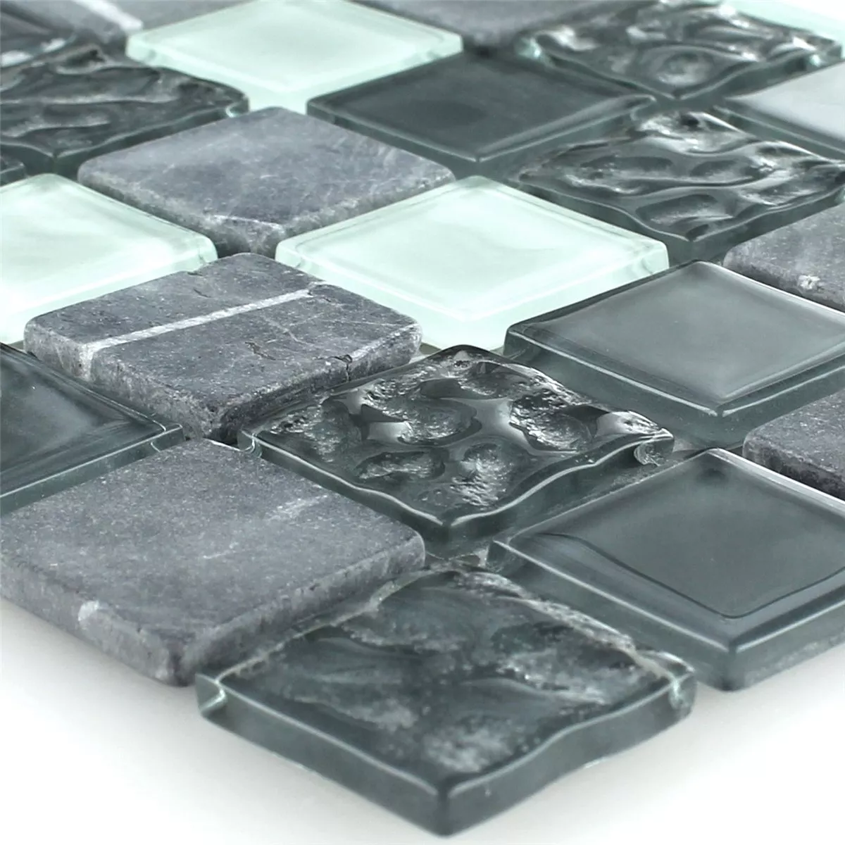 Mosaikkfliser Glass Marmor Grå 25x25x4mm