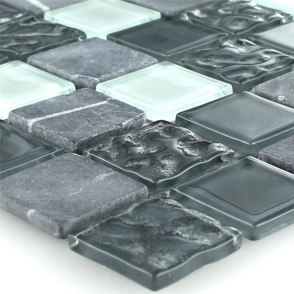 Glass Marmor Naturstein Mosaikkfliser Epsilon Grå Hvit Glass Marmor Naturstein Mosaikkfliser Epsilon Grå Hvit