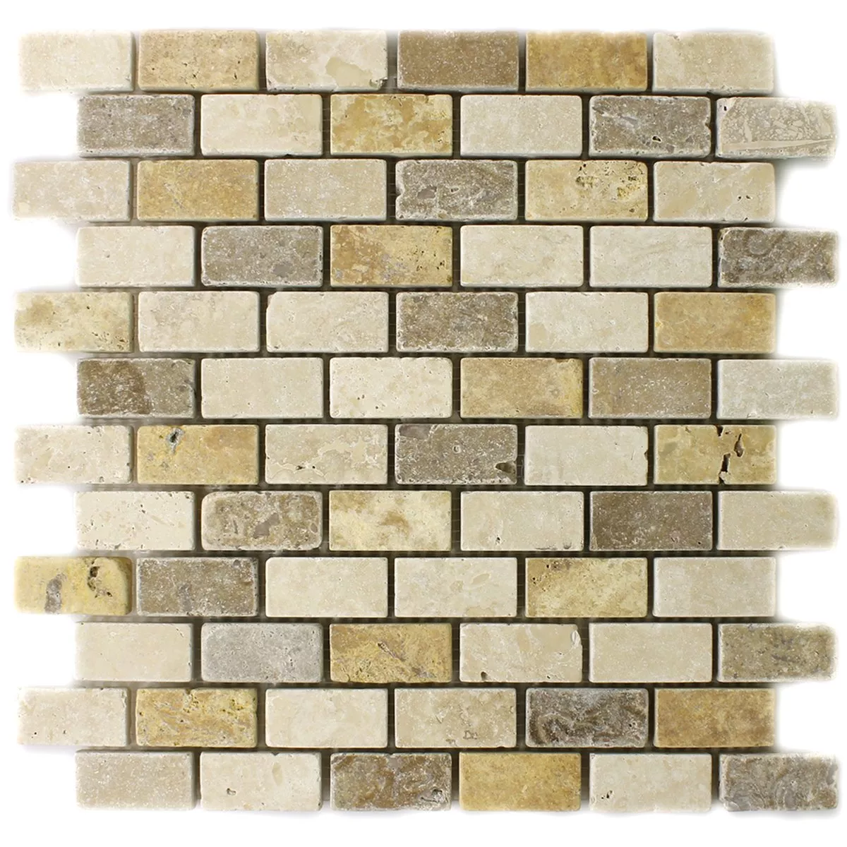 Travertin Fliser Brun Beige Rød 23x48x10mm