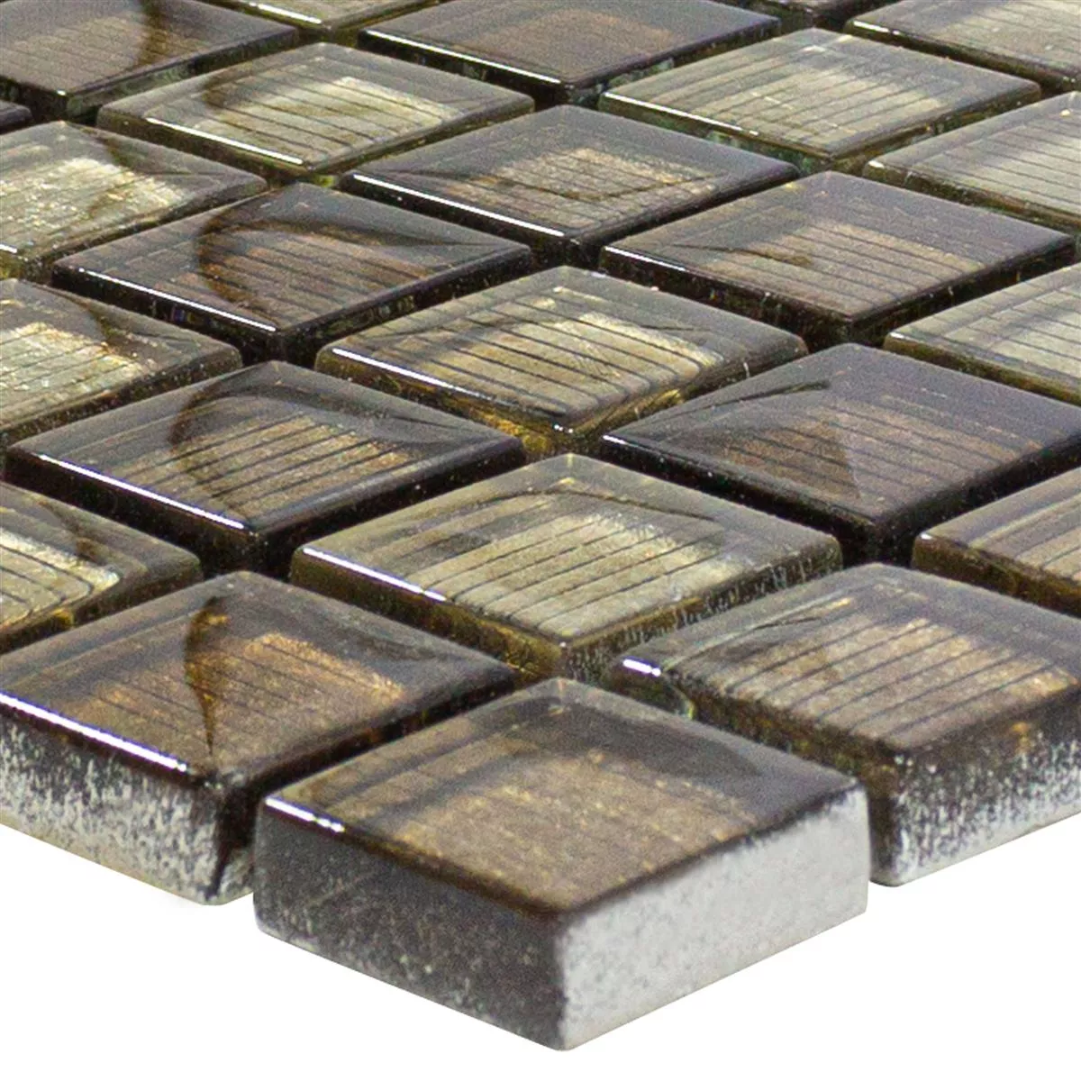 Glass Mosaikk Fliser Tyson Strukturert Bronse