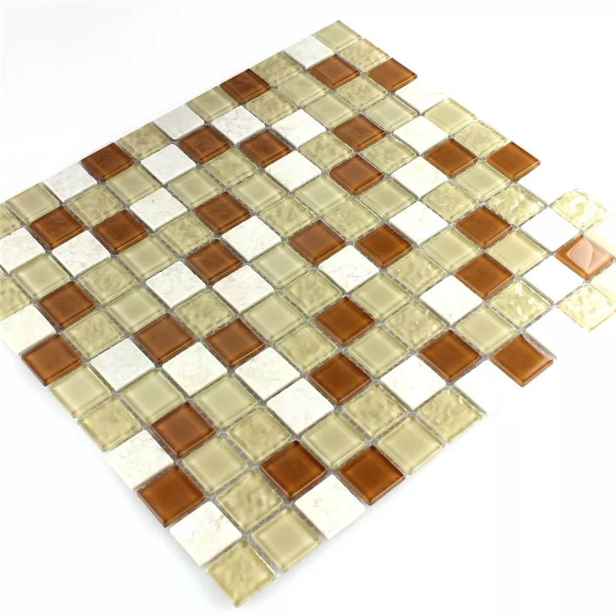 Mønster fra Mosaikkfliser Glass Marmor Beige 