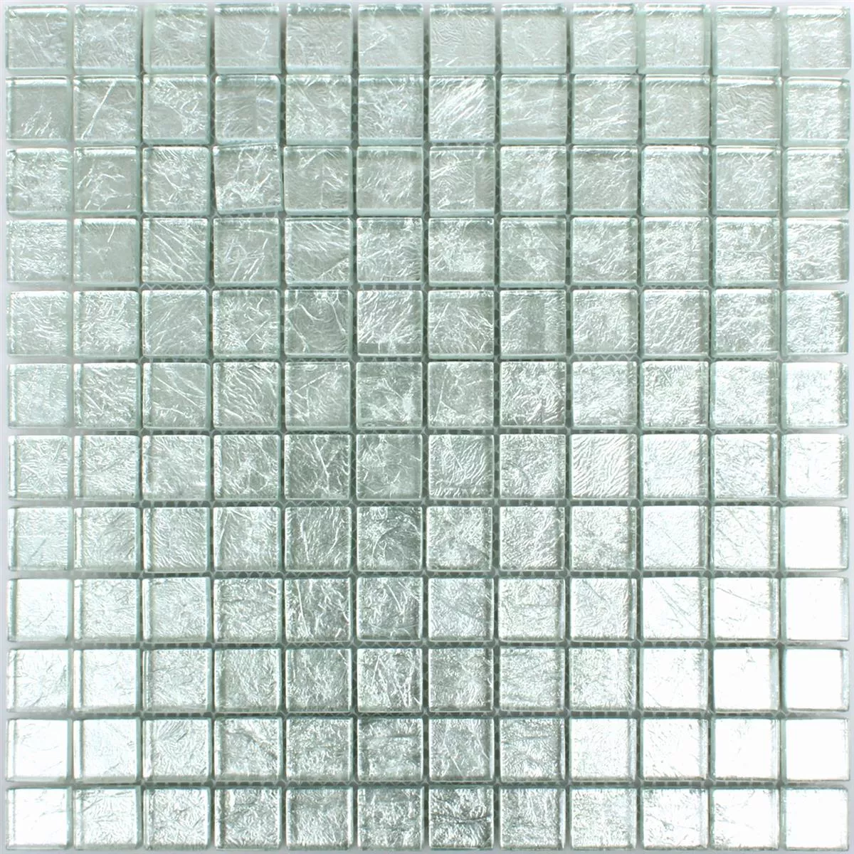 Mosaikkfliser Glass Lucca Sølv 23x23x8mm