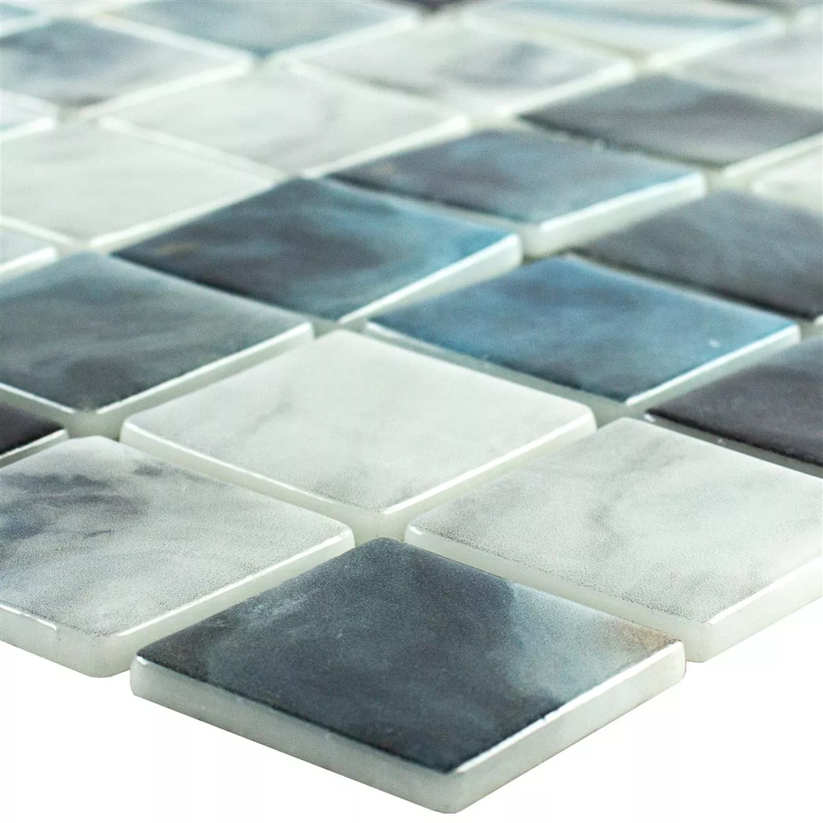 Svømmebassengmosaikk I Glass Baltic Blå Grå 38x38mm