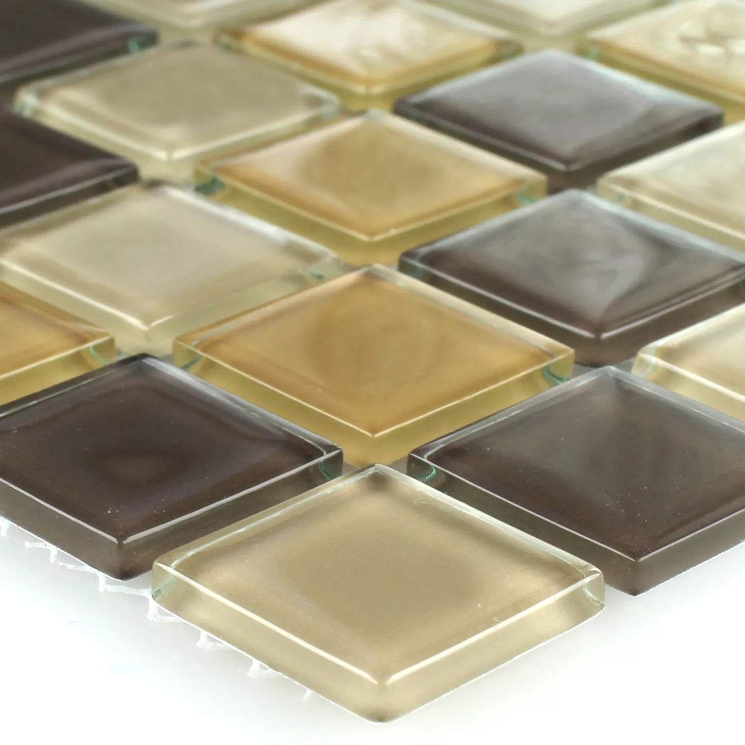 Glass Mosaikk Fliser Brun Mix 25x25x4mm