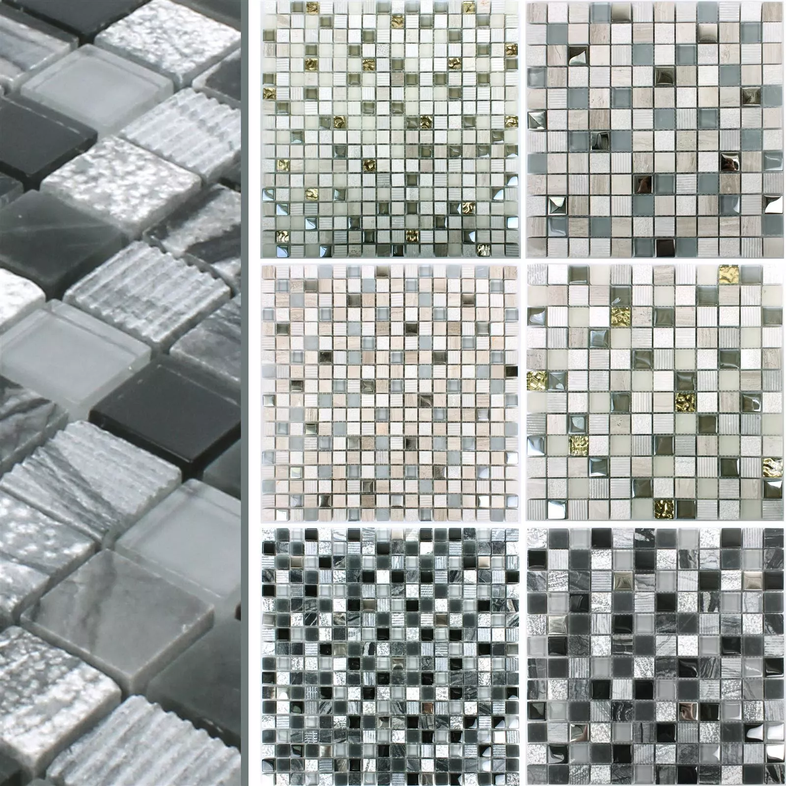 Mosaikkfliser Venzona Naturstein Glass Mix