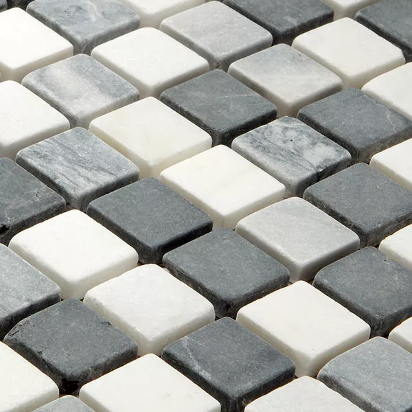 Mosaikkfliser Marmor Svart Mix 23x23x8mm