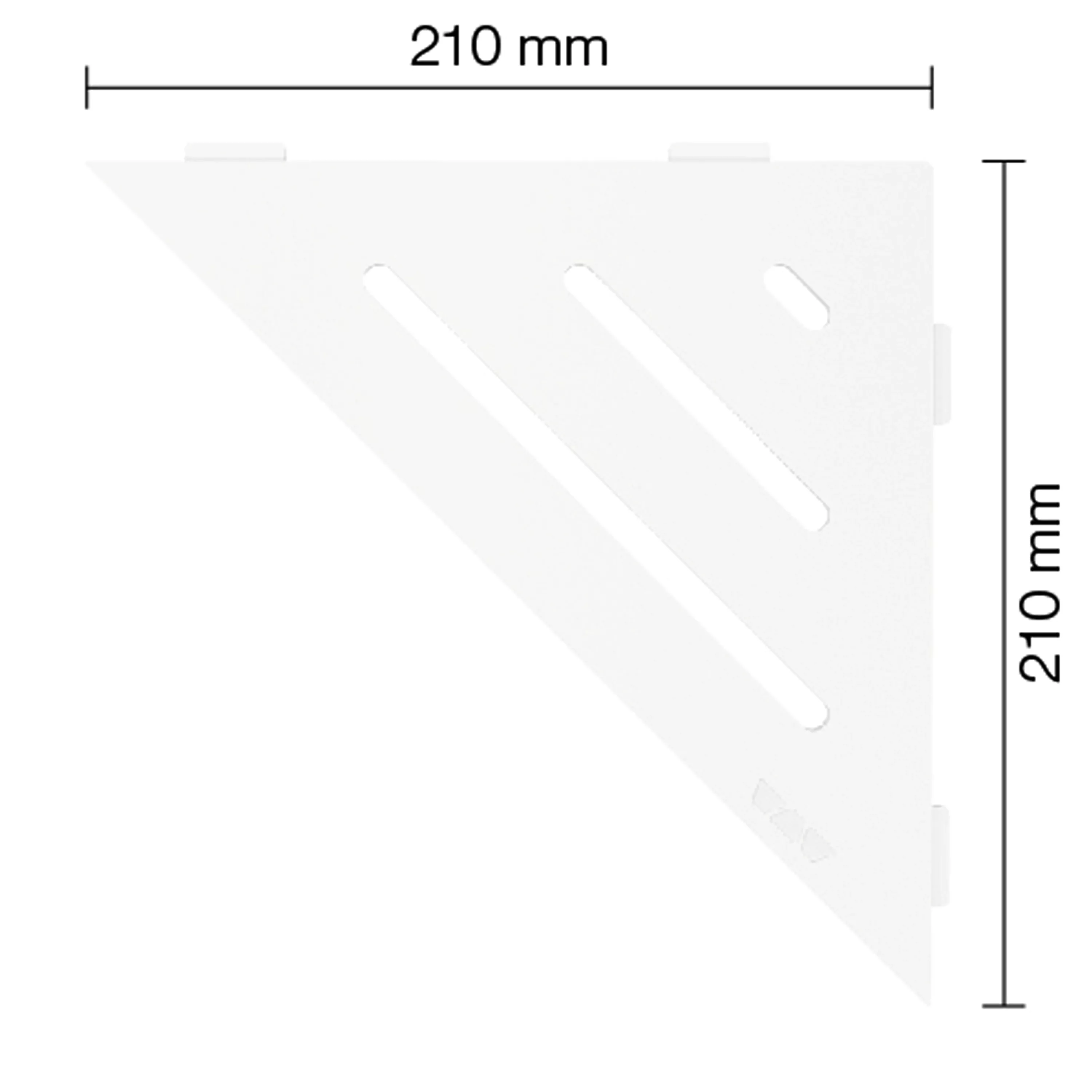Vegghylle dusjhylle Schlüter triangel 21x21cm bølgehvit