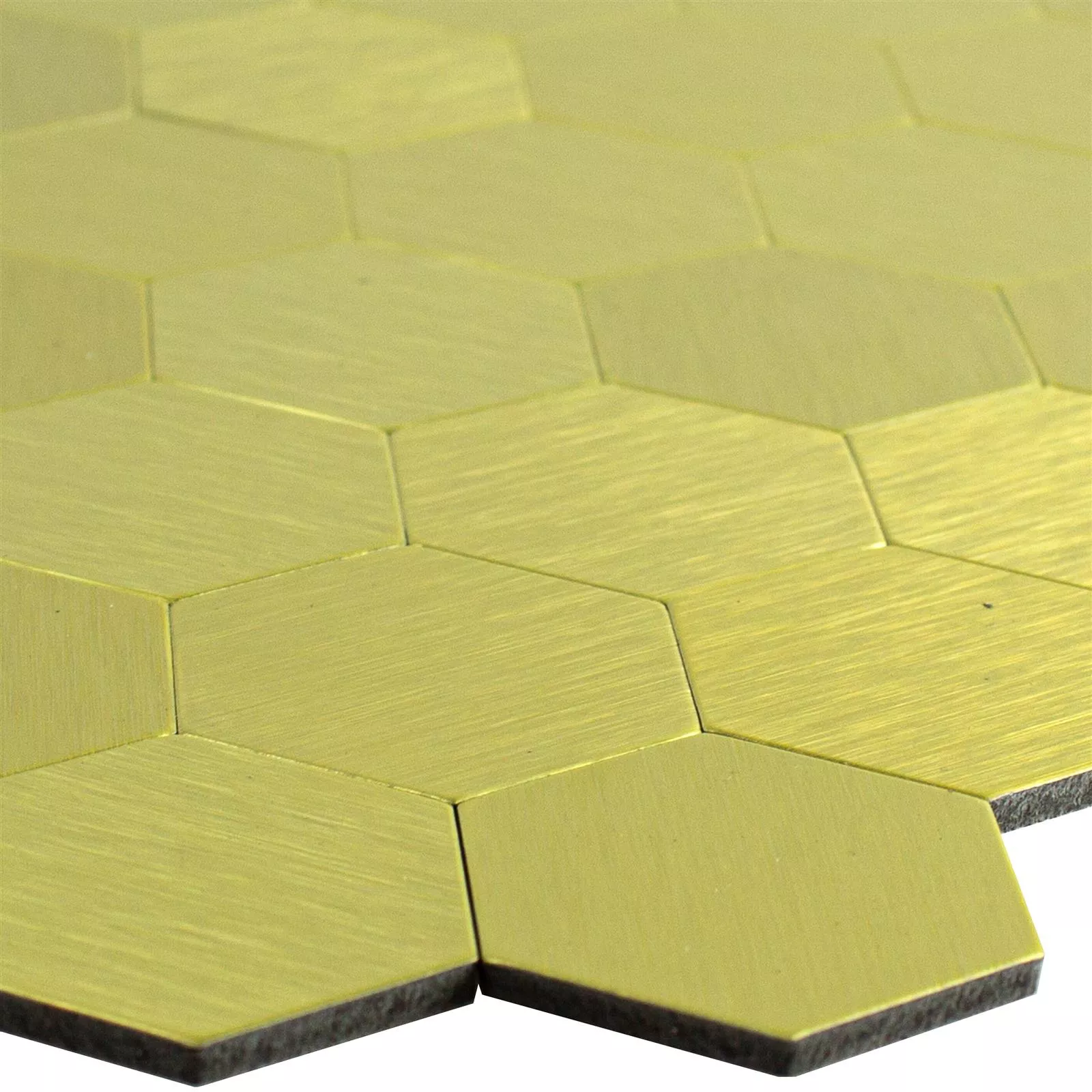 Mønster fra Mosaikkfliser Metall Selvklebende Vryburg Gull Sekskant