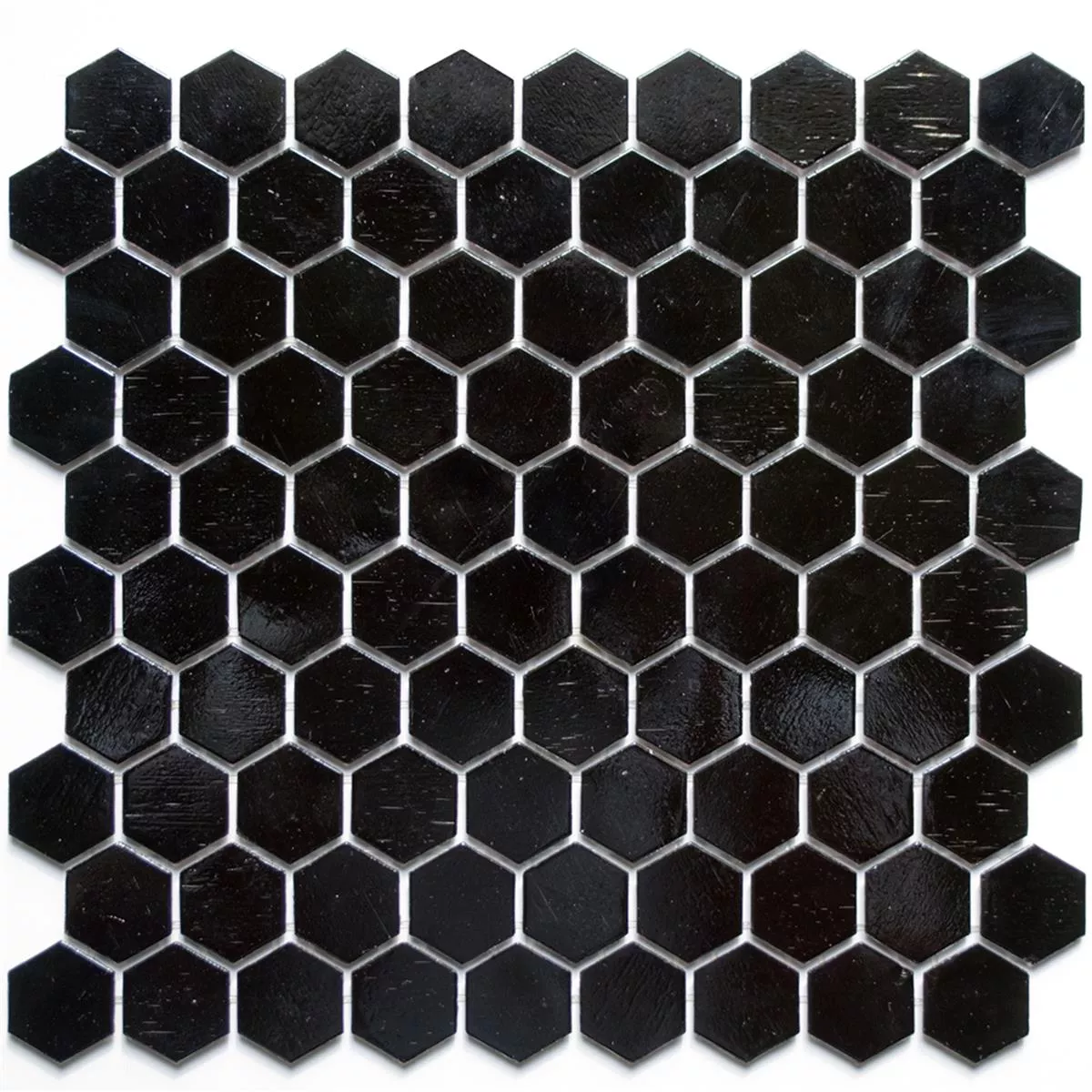 Glass Mosaikk Fliser Trend-Vi Hexagonal 208 Svart
