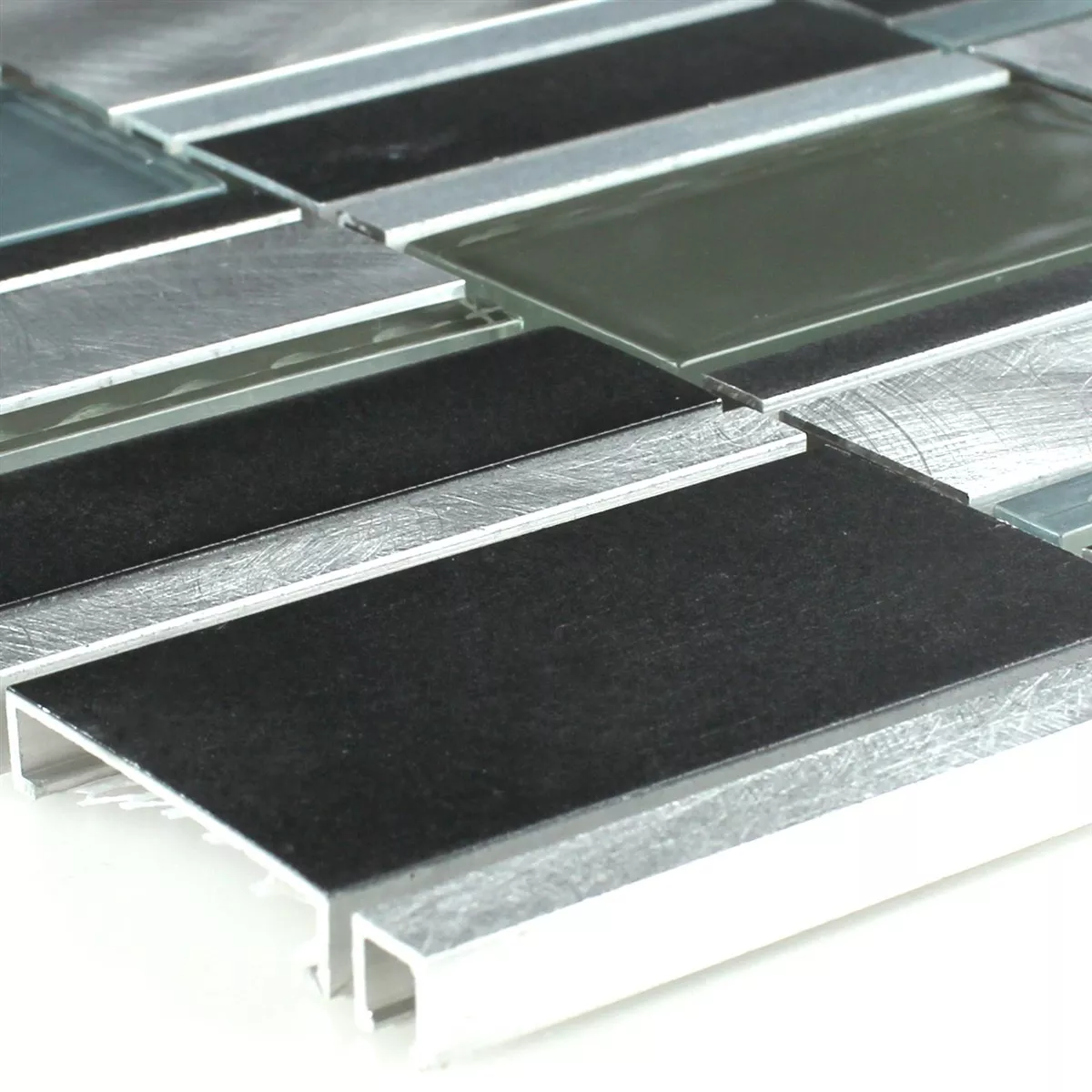 Glass Aluminium Metall Mosaikkfliser Akören Blå Mix