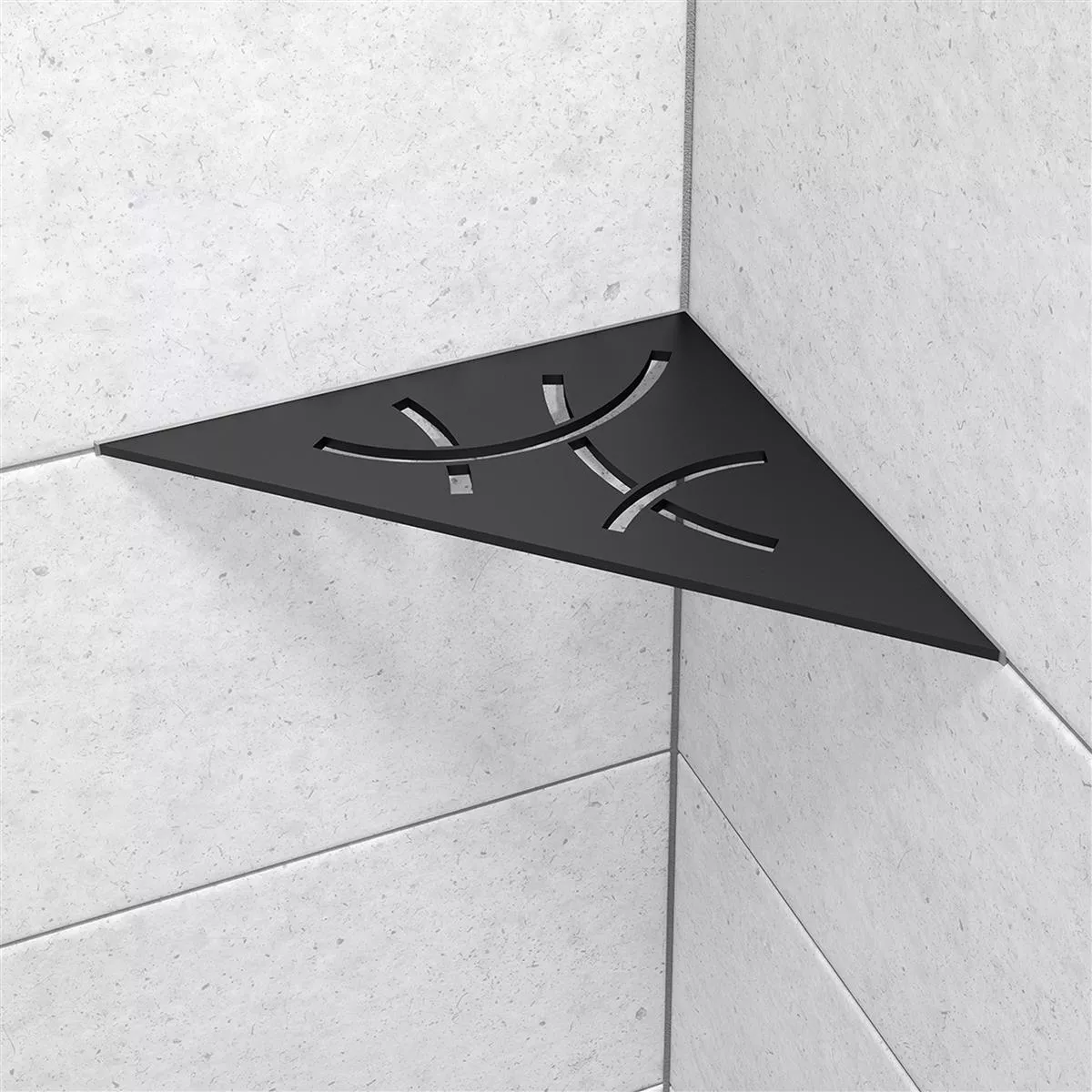 Schlüter vegghylle trekant 21x21cm Curve grafittsvart matt
