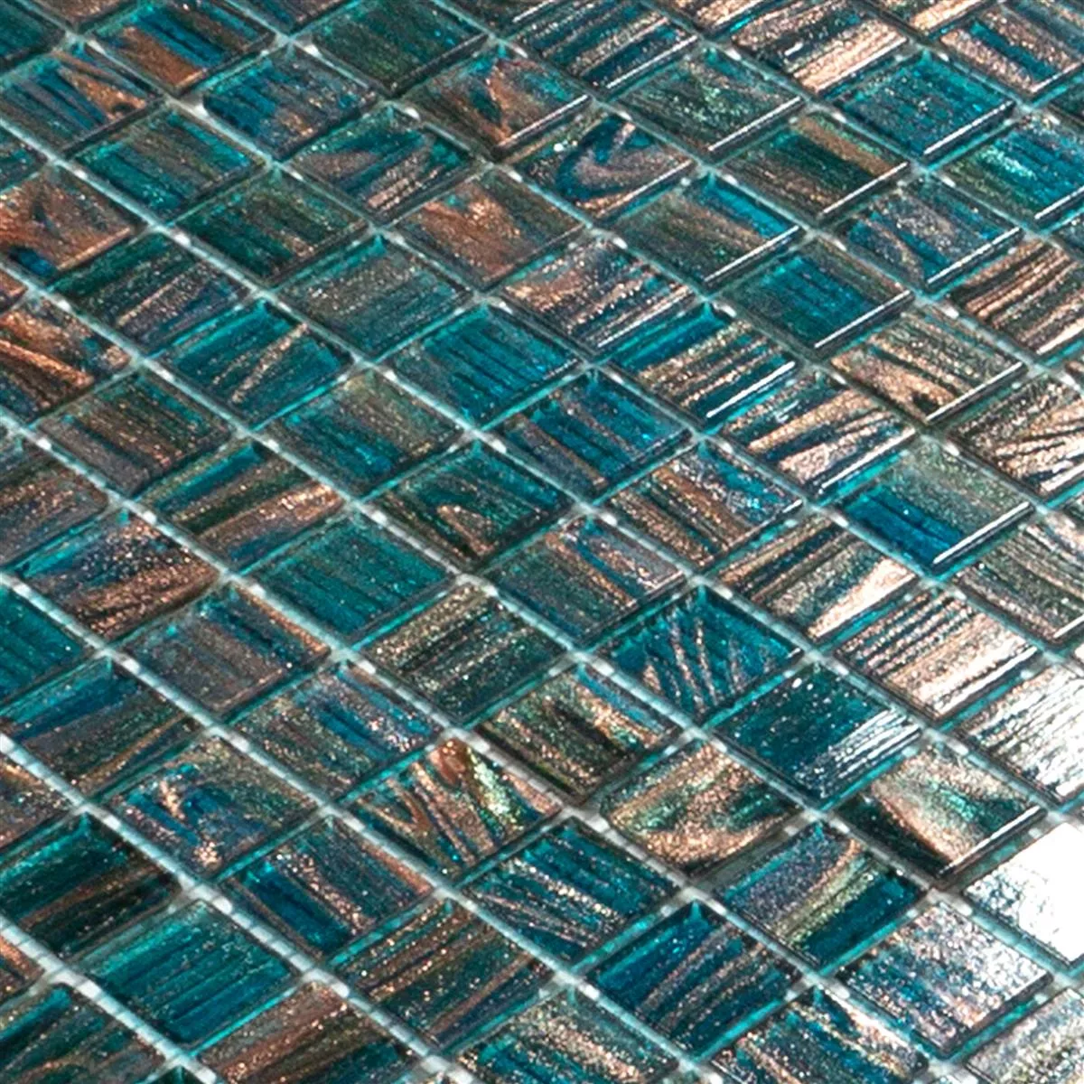 Glass Mosaikk Fliser Kyoto Petrol Blå