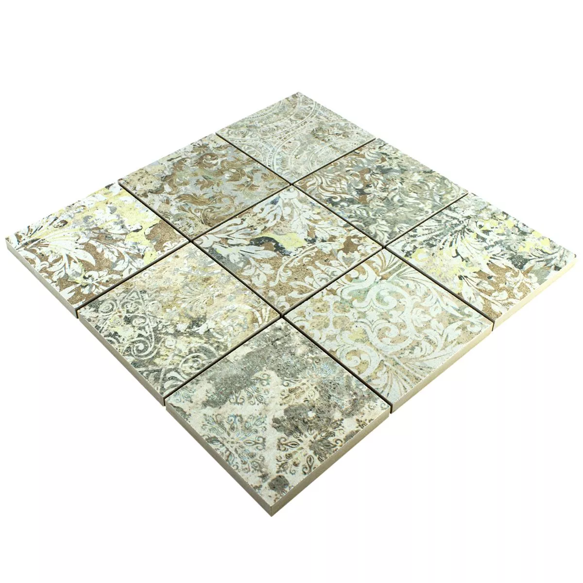 Keramisk Mosaikk Fliser Bellona Effekt Sterkt Farget 95x95mm