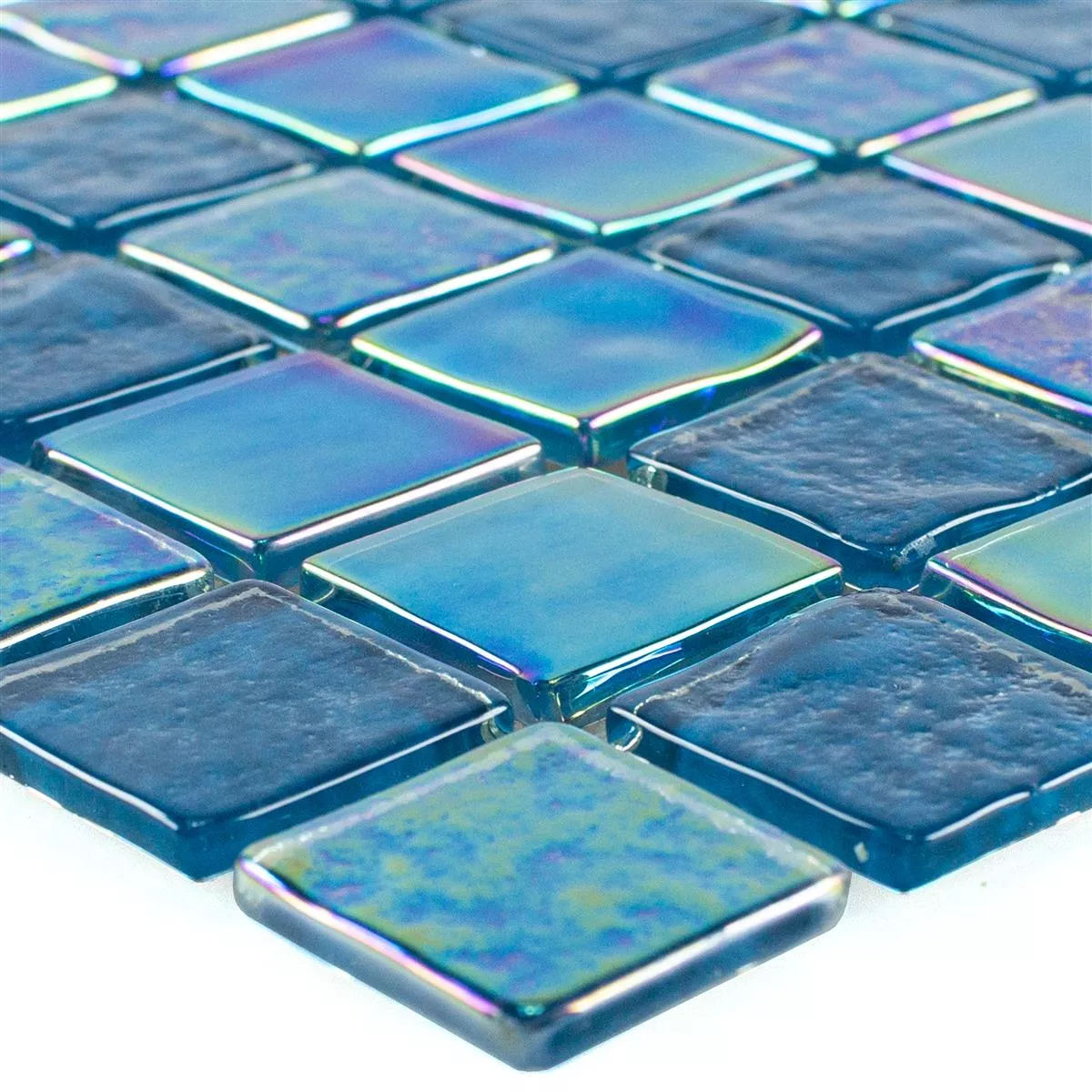 Glass Mosaikk Fliser Perlemor Effekt Carlos Blå 23