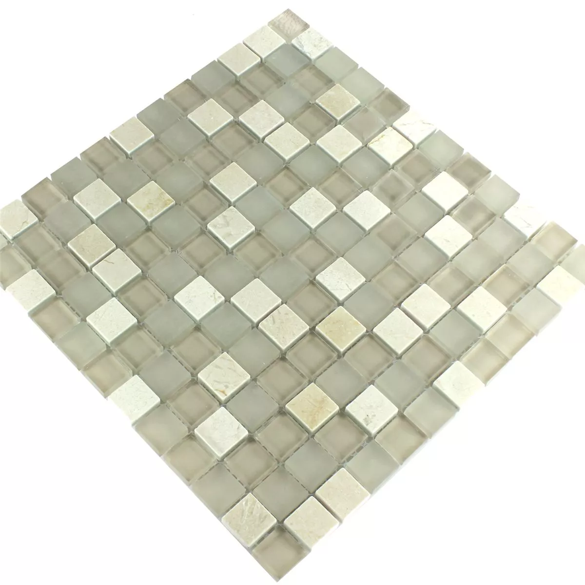 Mosaikkfliser Glass Marmor Barbuda Krem 23x23x8mm