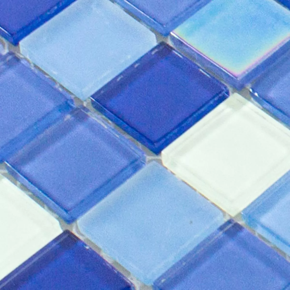 Mønster fra Glass Mosaikk Fliser Karlsruhe Blå Hvit