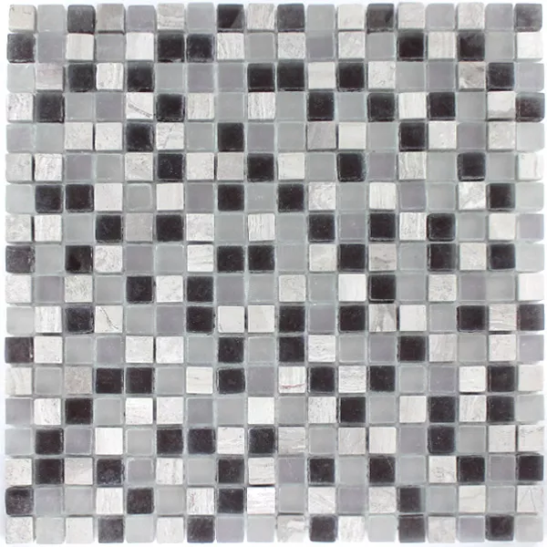 Mosaikkfliser Glass Marmor 15x15x8mm Lila Mix