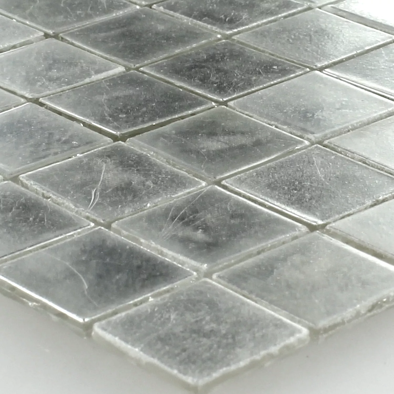 Mosaikkfliser Trend-Vi Glass Hvit Gull 24 Karat 2x2cm