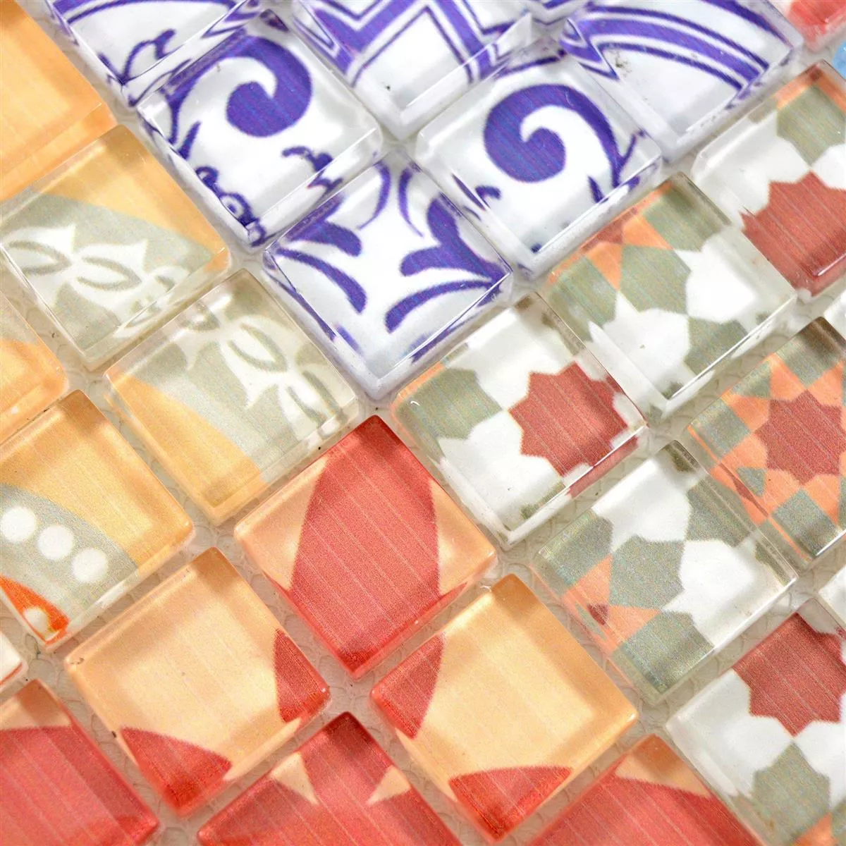 Glass Mosaikk Retro Fliser Noya Vintage Farget