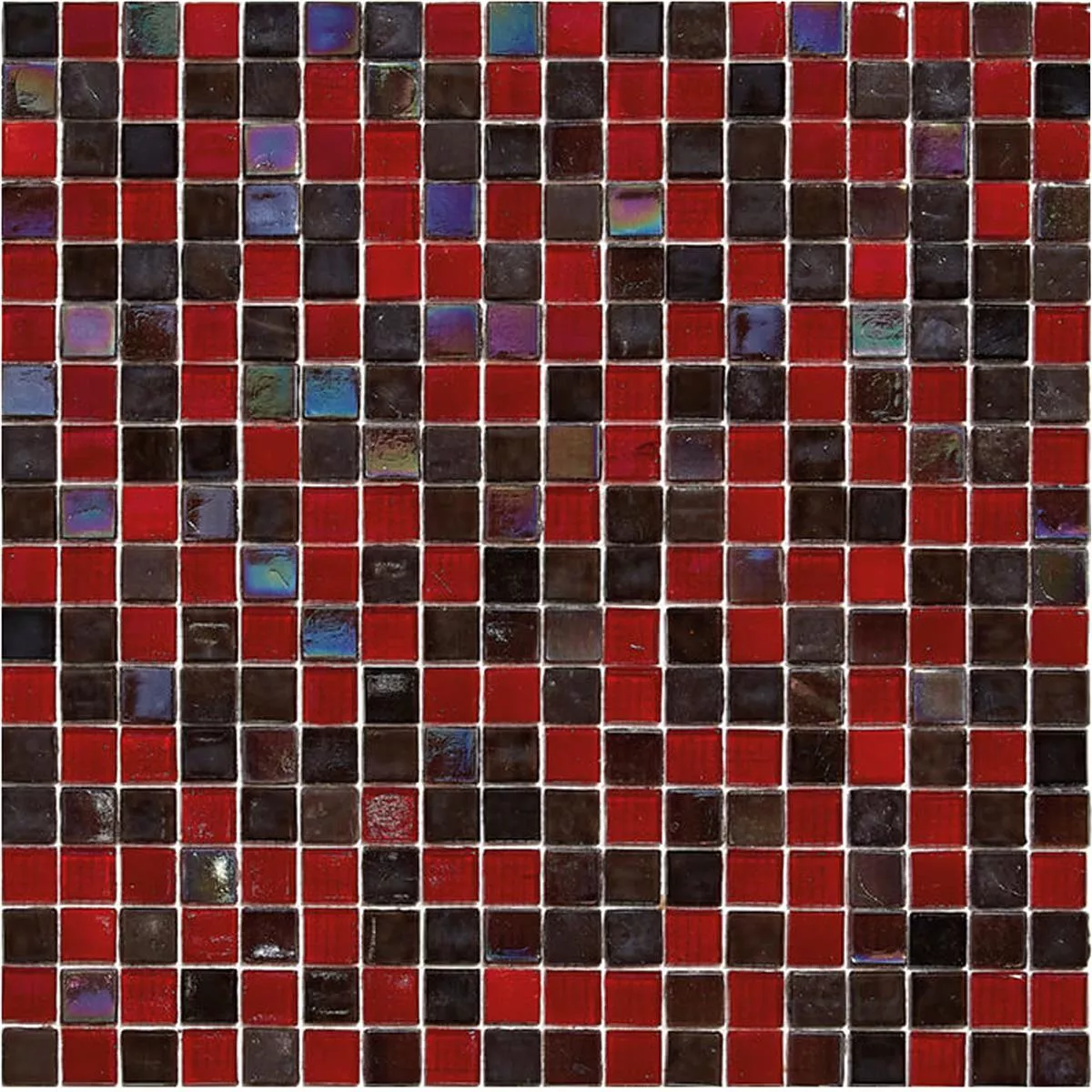 Glass Mosaikk Fliser Salsa Rød Svart