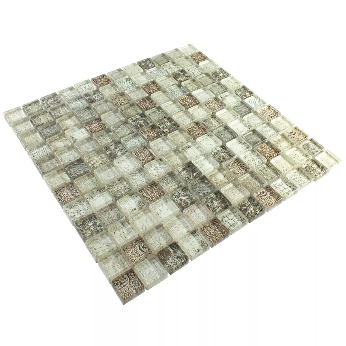 Mønster fra Glass Mosaikk Fliser Python Beige 23