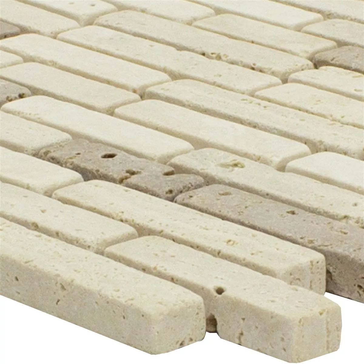 Mønster fra Marmor Natursteinmosaikk Fliser Tuscania Brick Beige