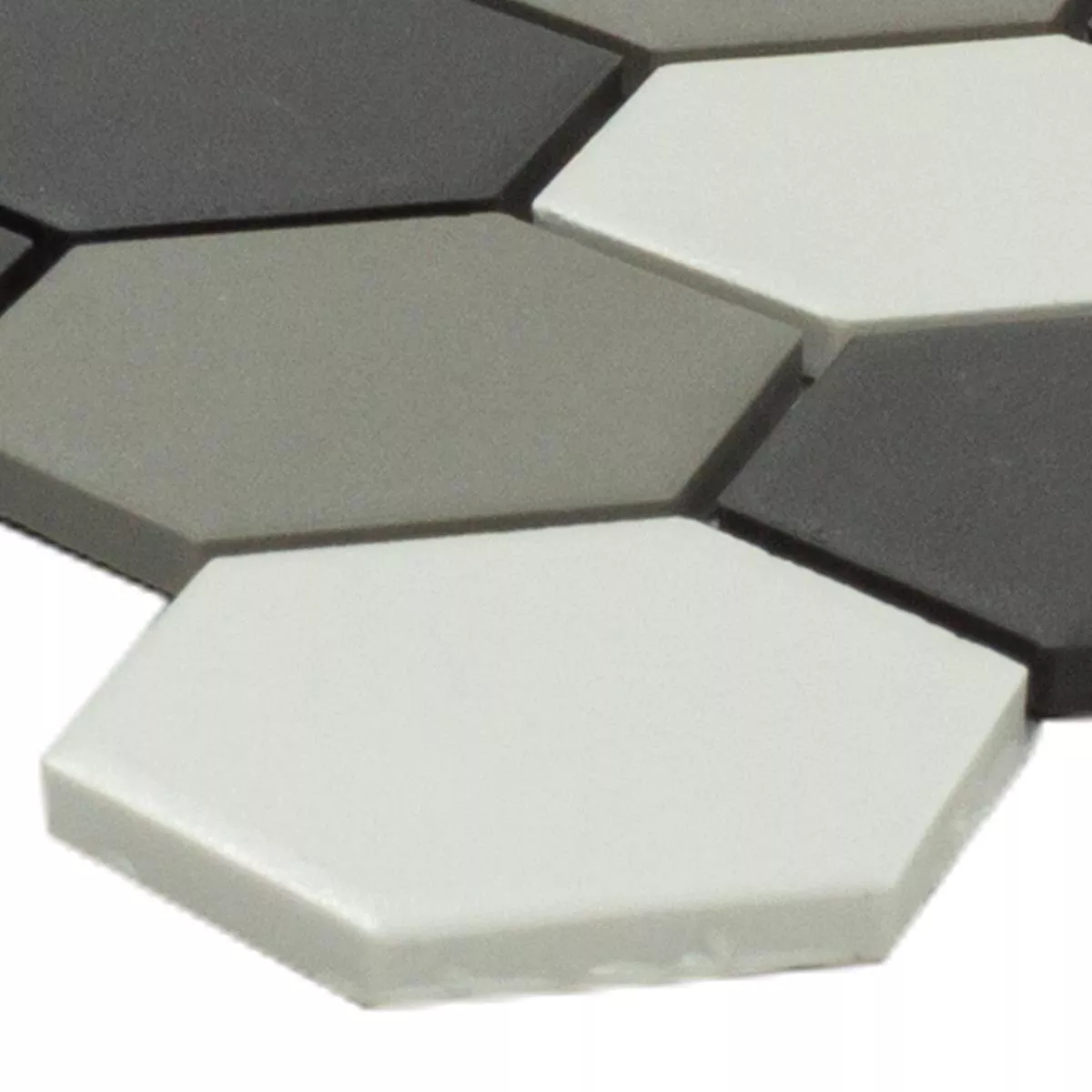 Keramikk Mosaikkfliser Sekskant Bern Svart Hvit
