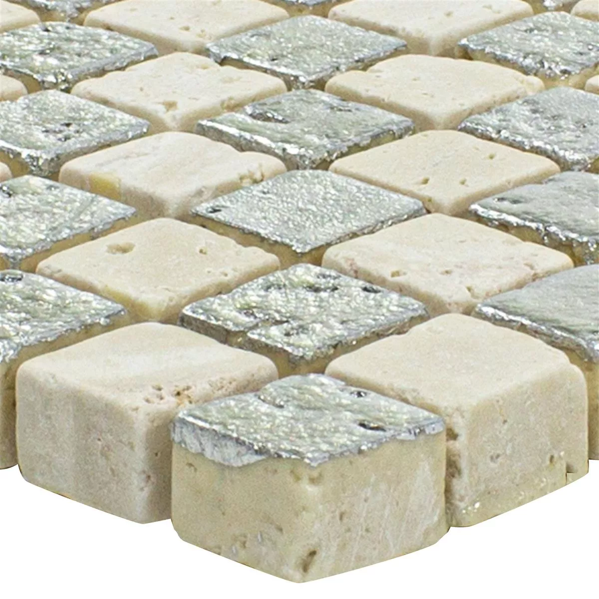 Marmor Natursteinmosaikk Fliser Antika Mix Sølv Krem Marmor Natursteinmosaikk Fliser Antika Mix Sølv Krem