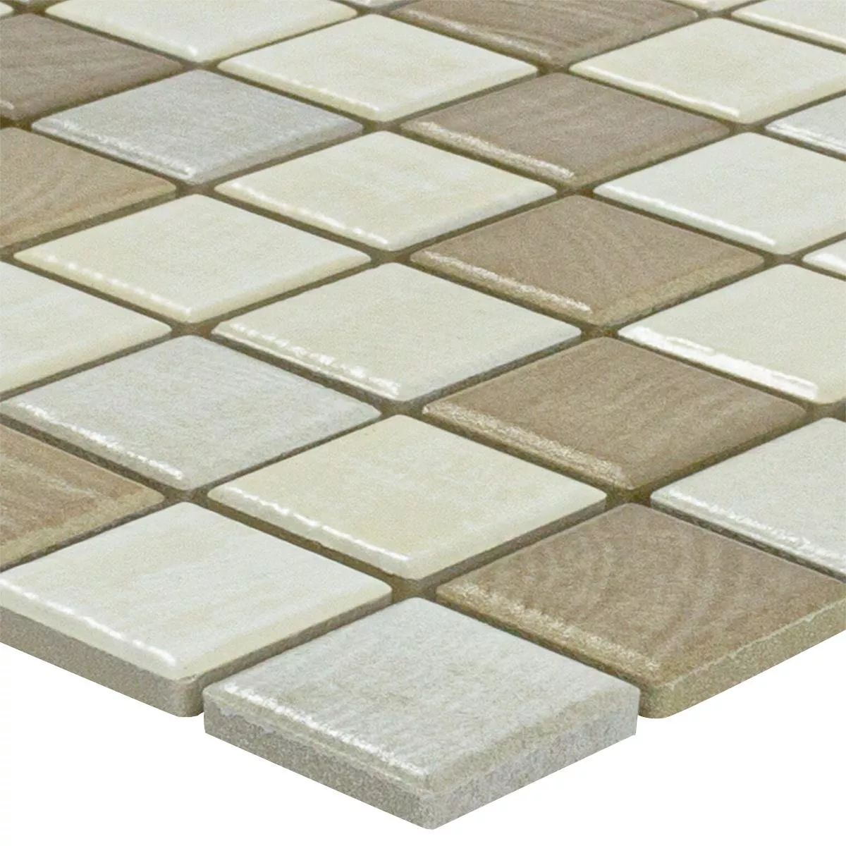 Keramisk Mosaikk Fliser Luminara Tre Utseende Brun Beige