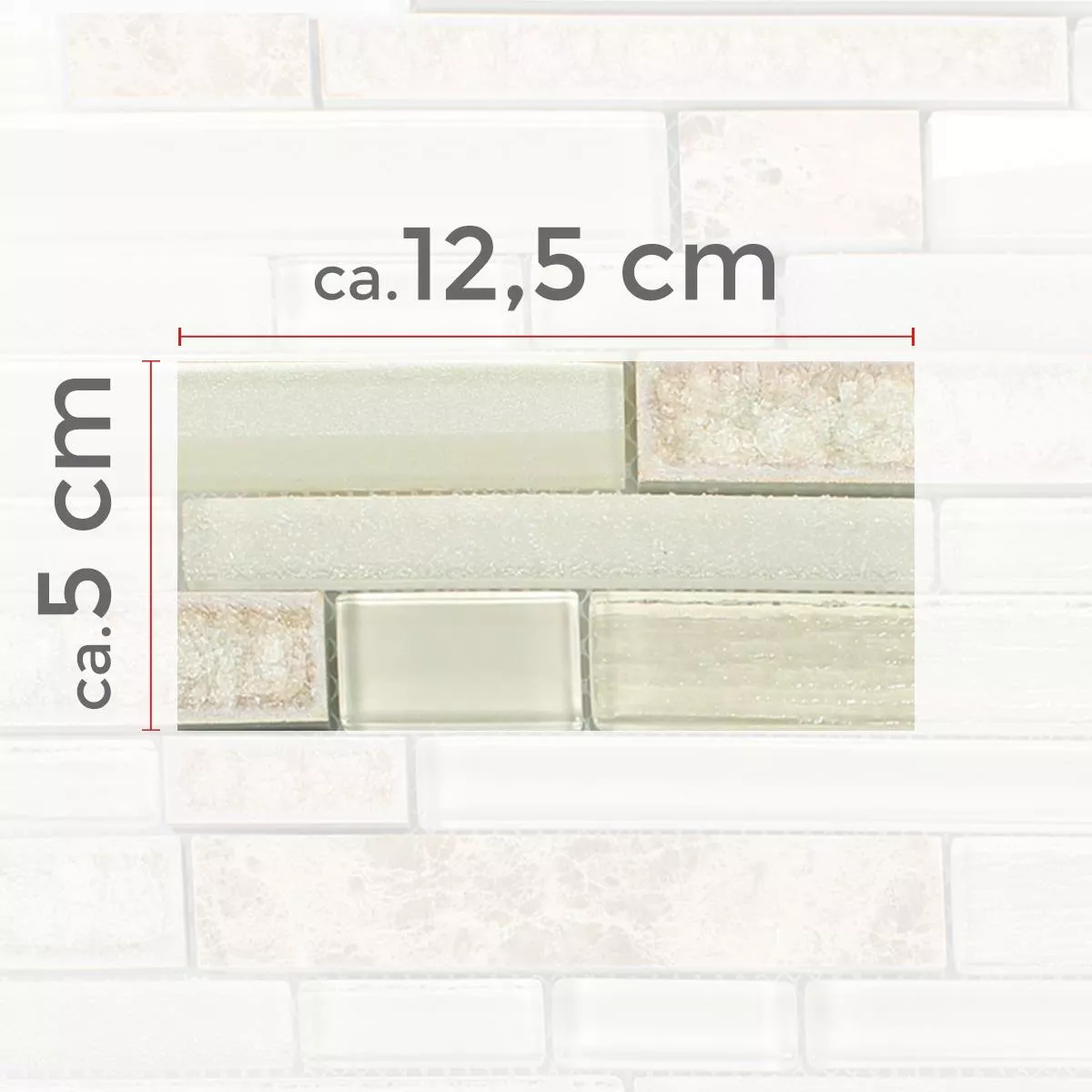 Mønster fra Glass Naturstein Keramisk Mosaikk Kozan Beige