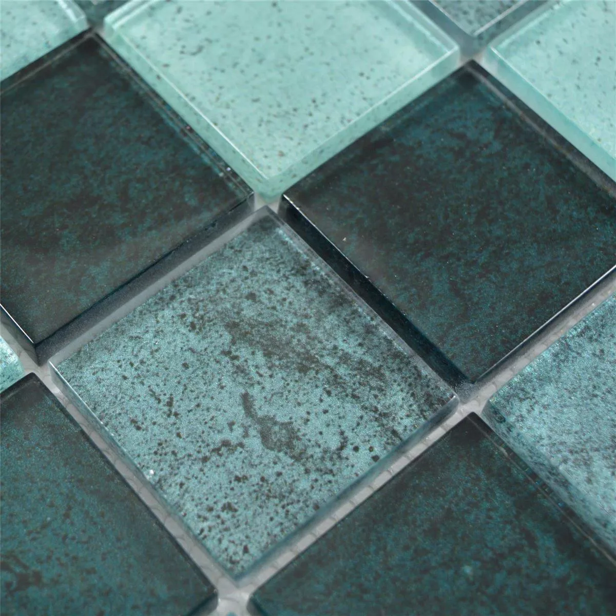 Glass Mosaikk Fliser Mignon Petrol