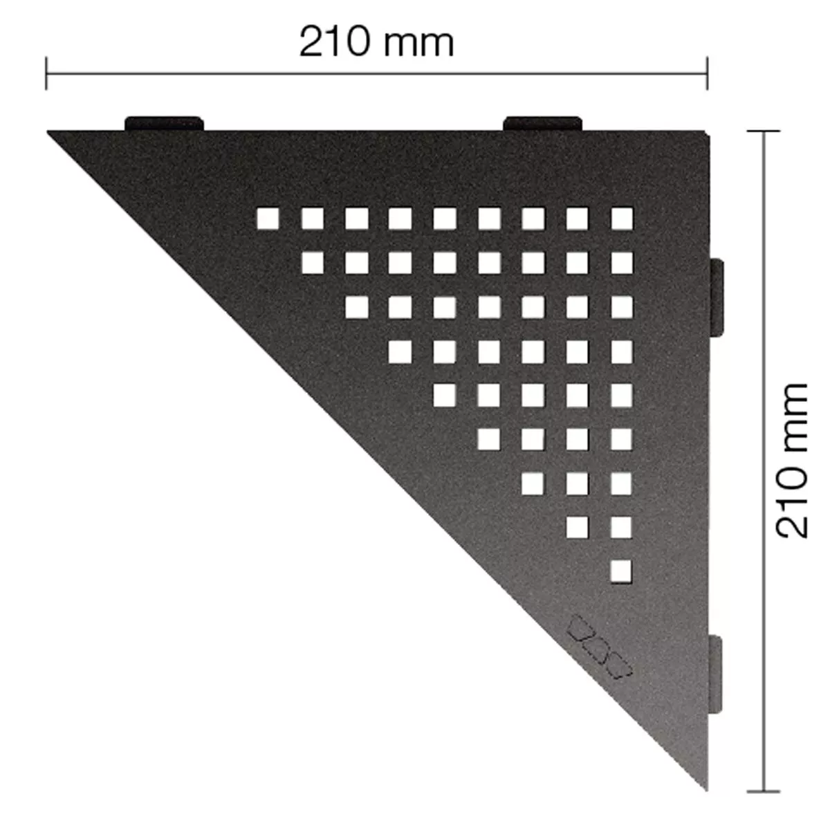 Vegghylle dusjhylle Schlüter triangel 21x21cm firkantet antrasitt