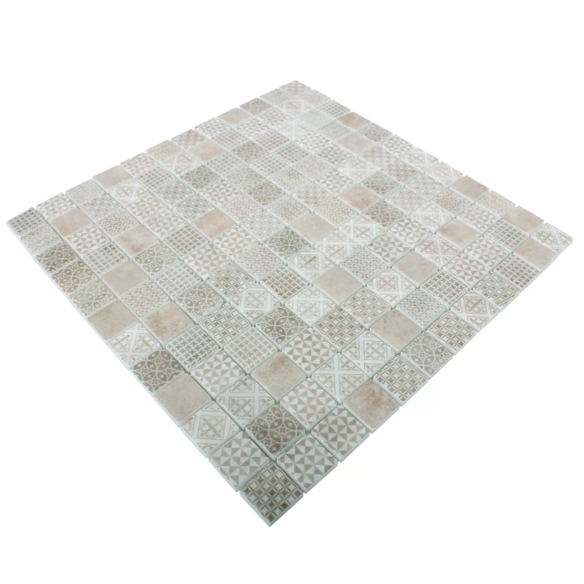 Mønster fra Glass Mosaikk Fliser Malard Beige