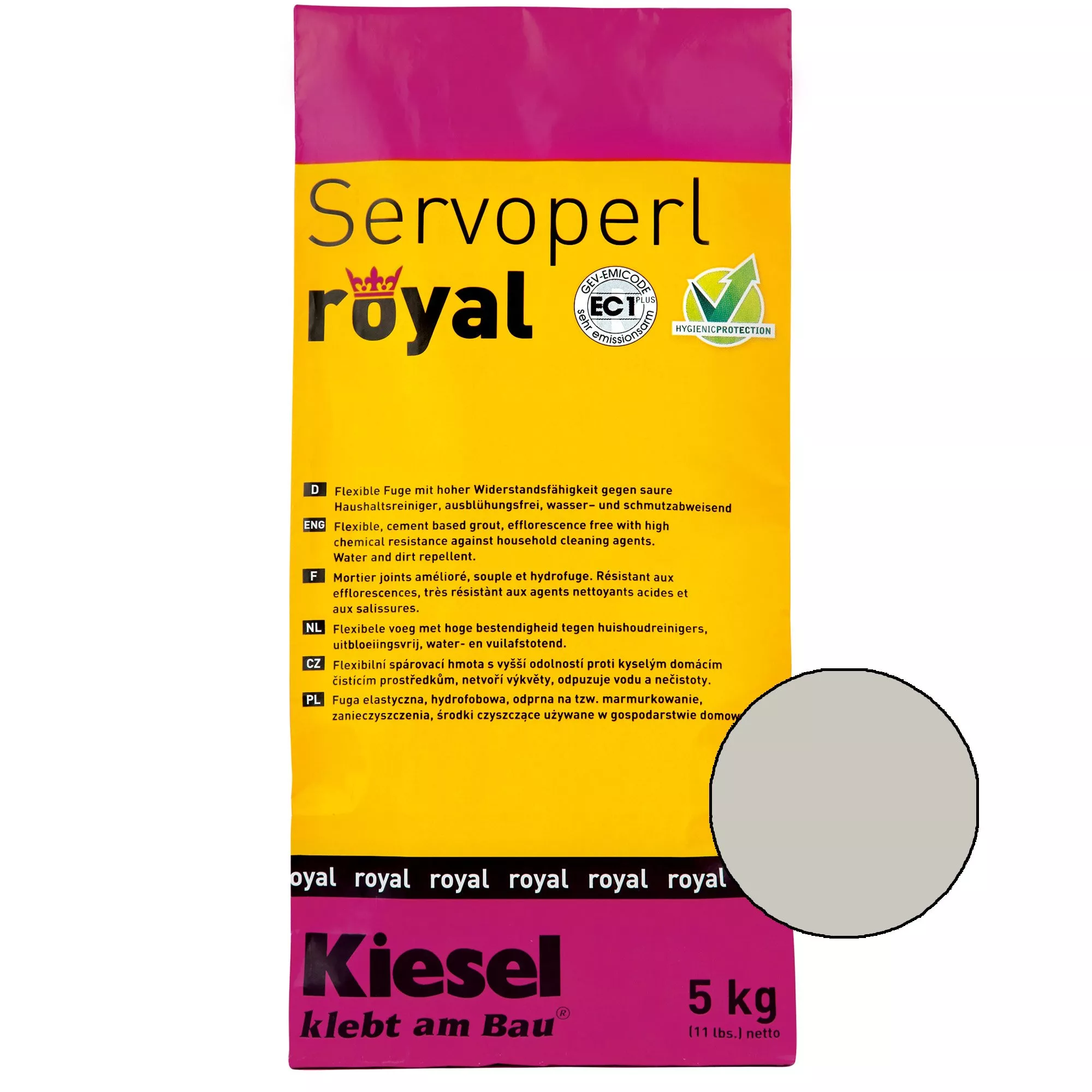 Kiesel Servoperl royal - fugemasse - 5 kg sølvgrå