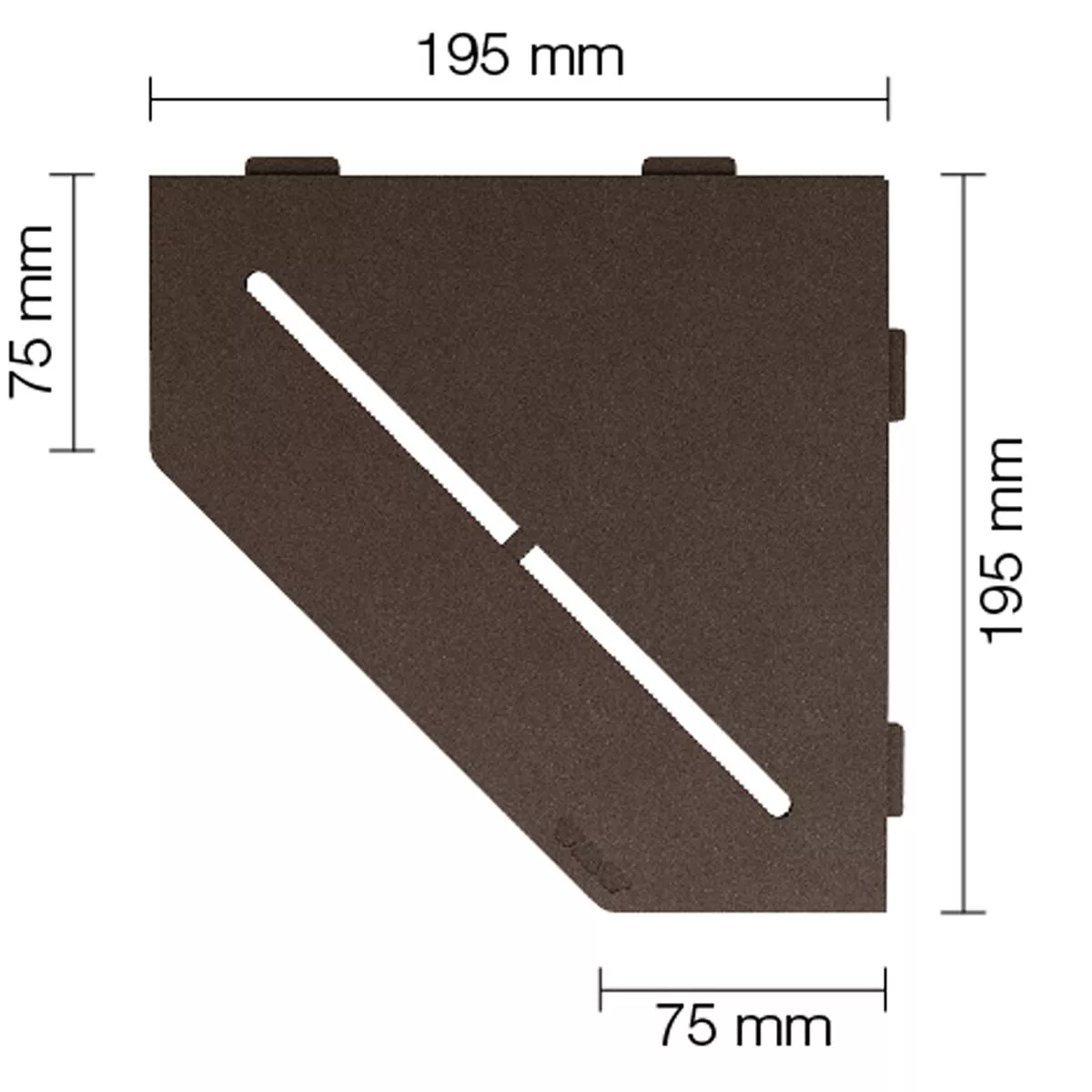 Vegghylle dusjhylle Schlüter 5-hjørnet 19,5x19,5cm Pure Bronse