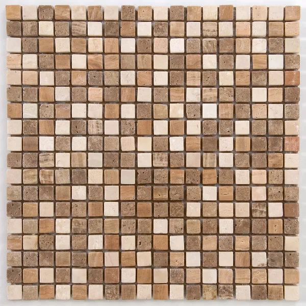 Mosaikkfliser Marmor Brun Mix 15x15x8mm