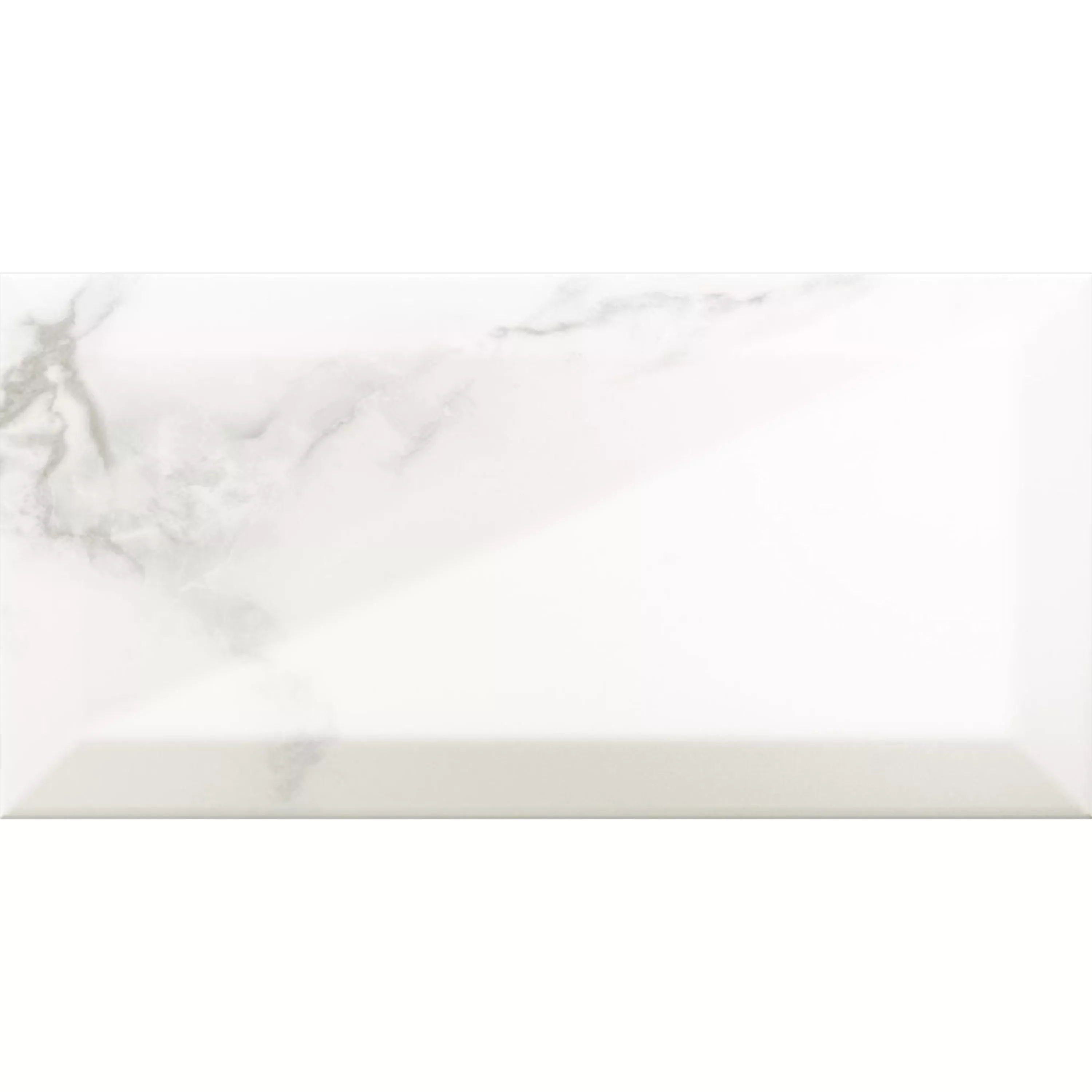 Metro Veggfliser Girona Marmor Utseende Fasett Hvit Glitrende 10x20cm Metro Veggfliser Girona Marmor Utseende Fasett Hvit Glitrende 10x20cm