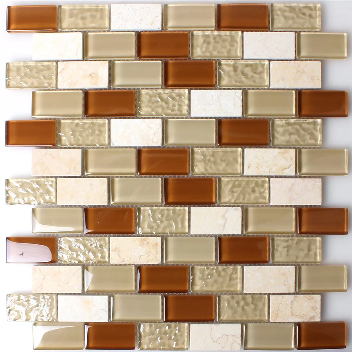 Mosaikkfliser Glass Marmor Beige Mix