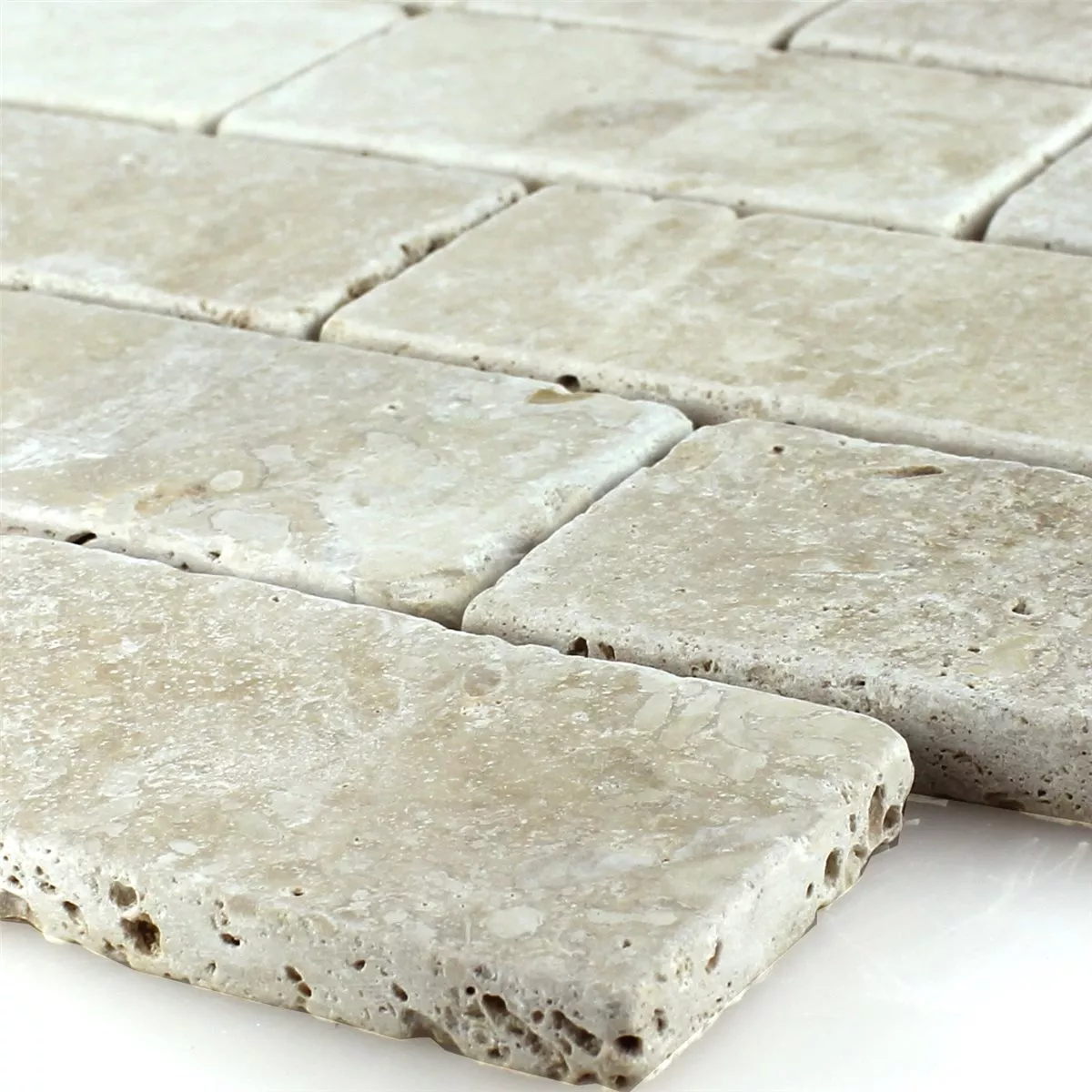 Travertin Mosaikkfliser Bugio Chiaro Brick