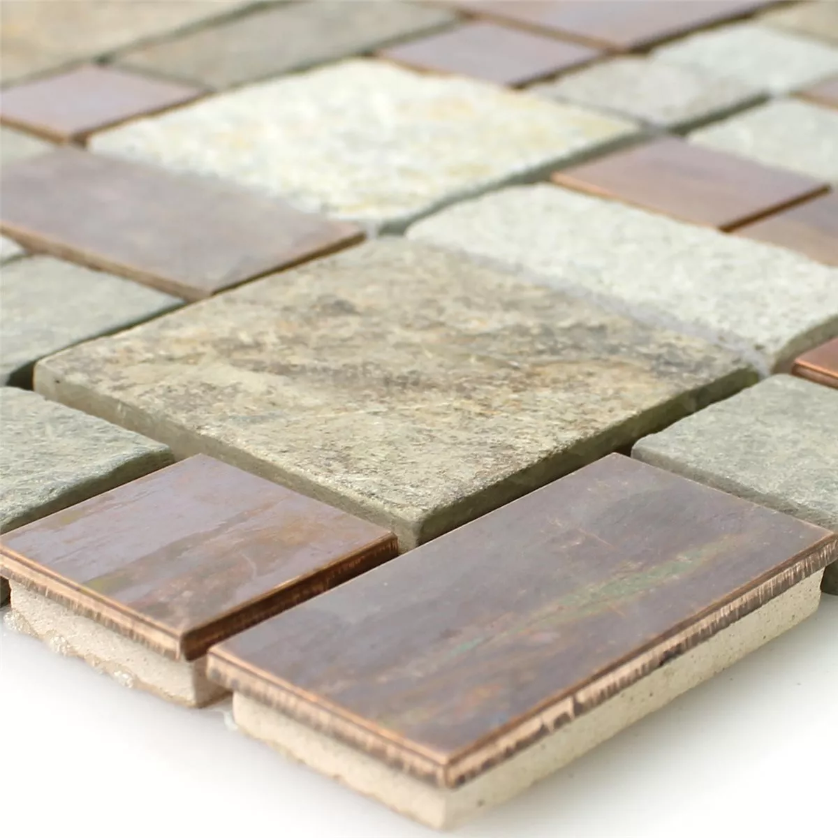 Naturstein Kvartsitt Aluminium Metall Mosaikkfliser Istanbul Kobber Brun Naturstein Kvartsitt Aluminium Metall Mosaikkfliser Istanbul Kobber Brun