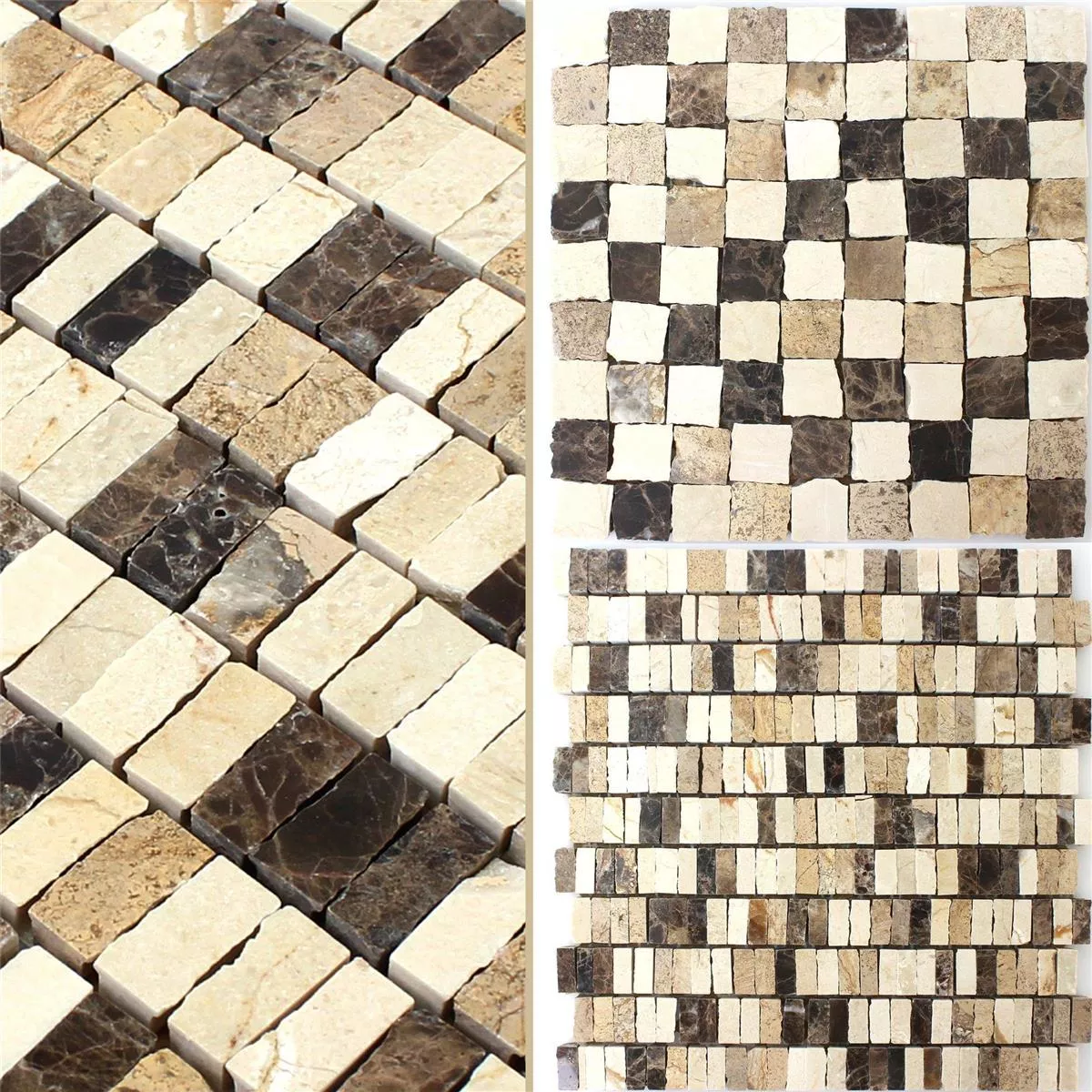 Mønster fra Mosaikkfliser Zoltan Beige Crema Emperador