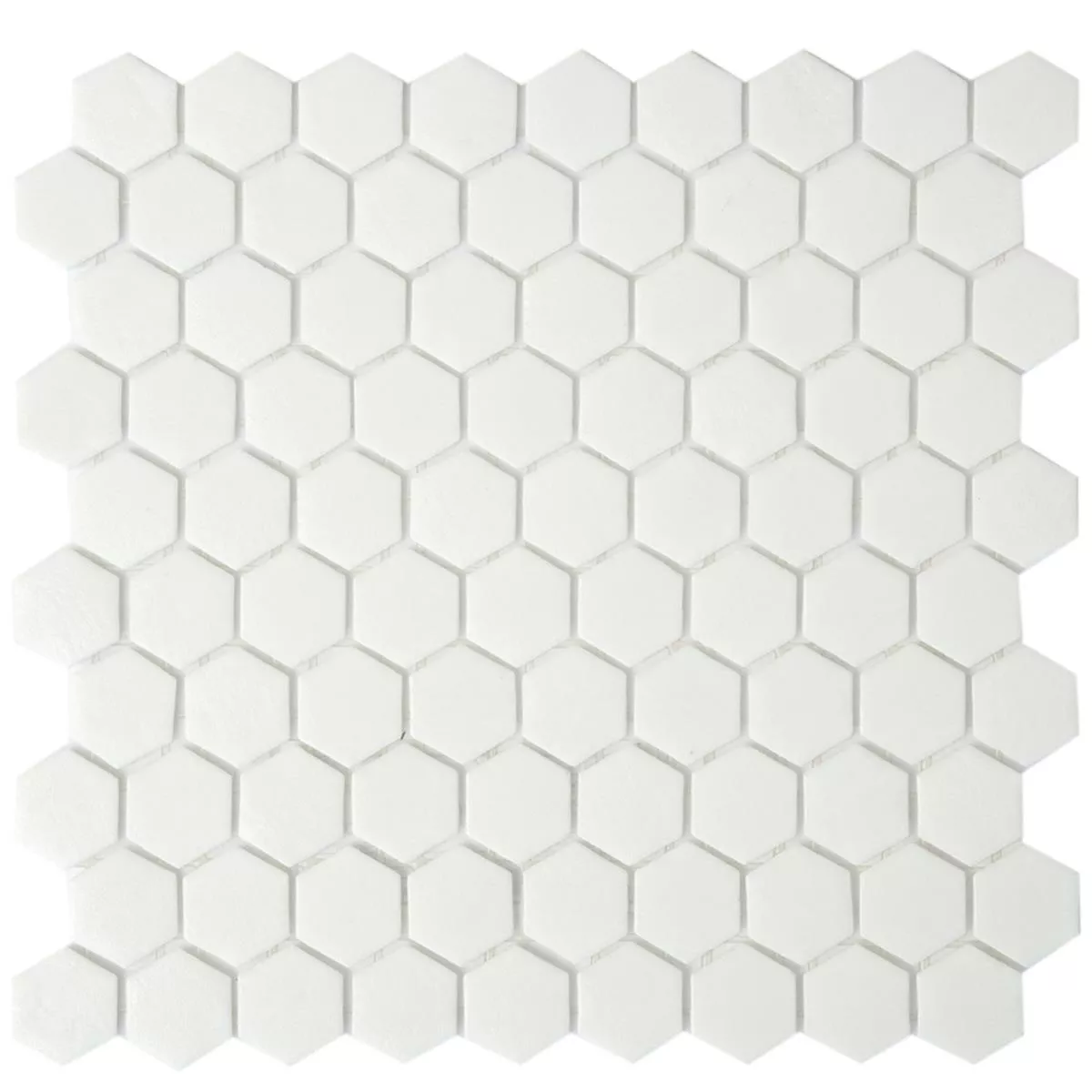 Glass Mosaikk Fliser Trend-Vi Hexagonal 160 Hvit