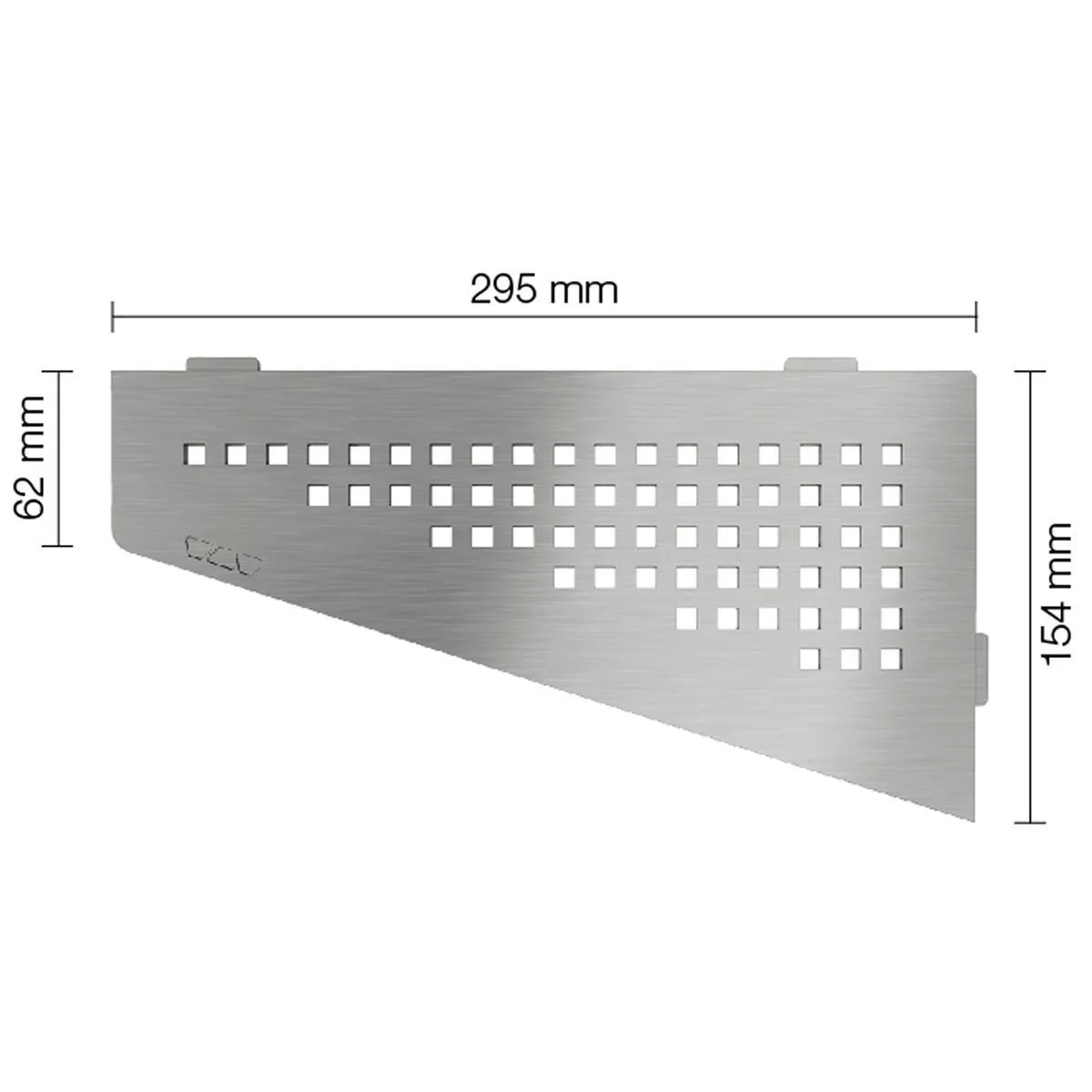 Vegghylle dusjhylle Schlüter kvadratisk 15,4x29,5cm kvadratisk sølv