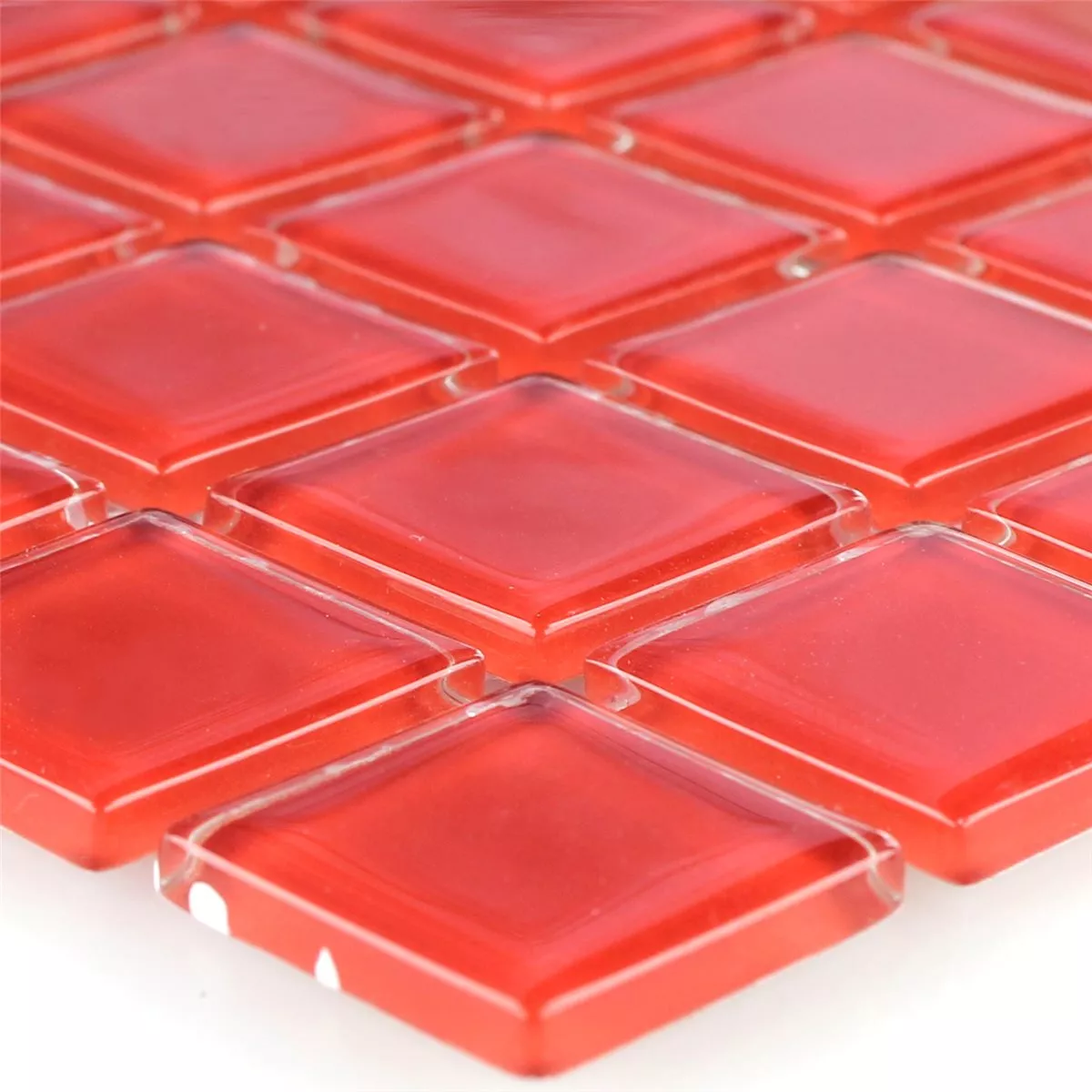 Mosaikkfliser Glass Rød Uni 25x25x4mm