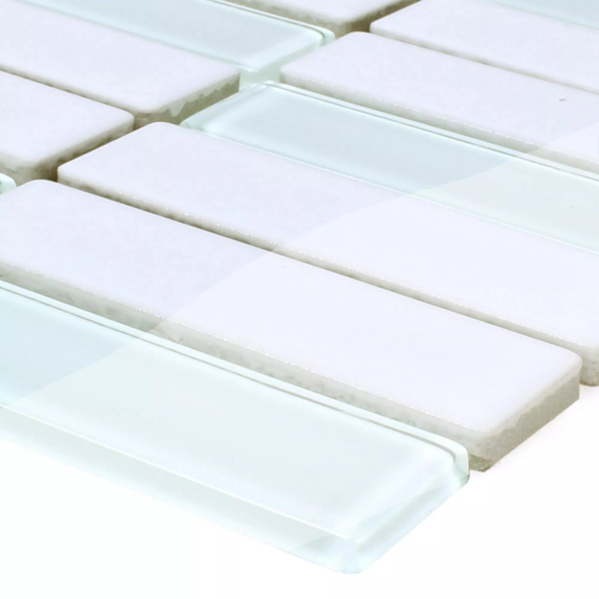 Keramikk Glass Mosaikkfliser Romana Hvit Glitrende Keramikk Glass Mosaikkfliser Romana Hvit Glitrende
