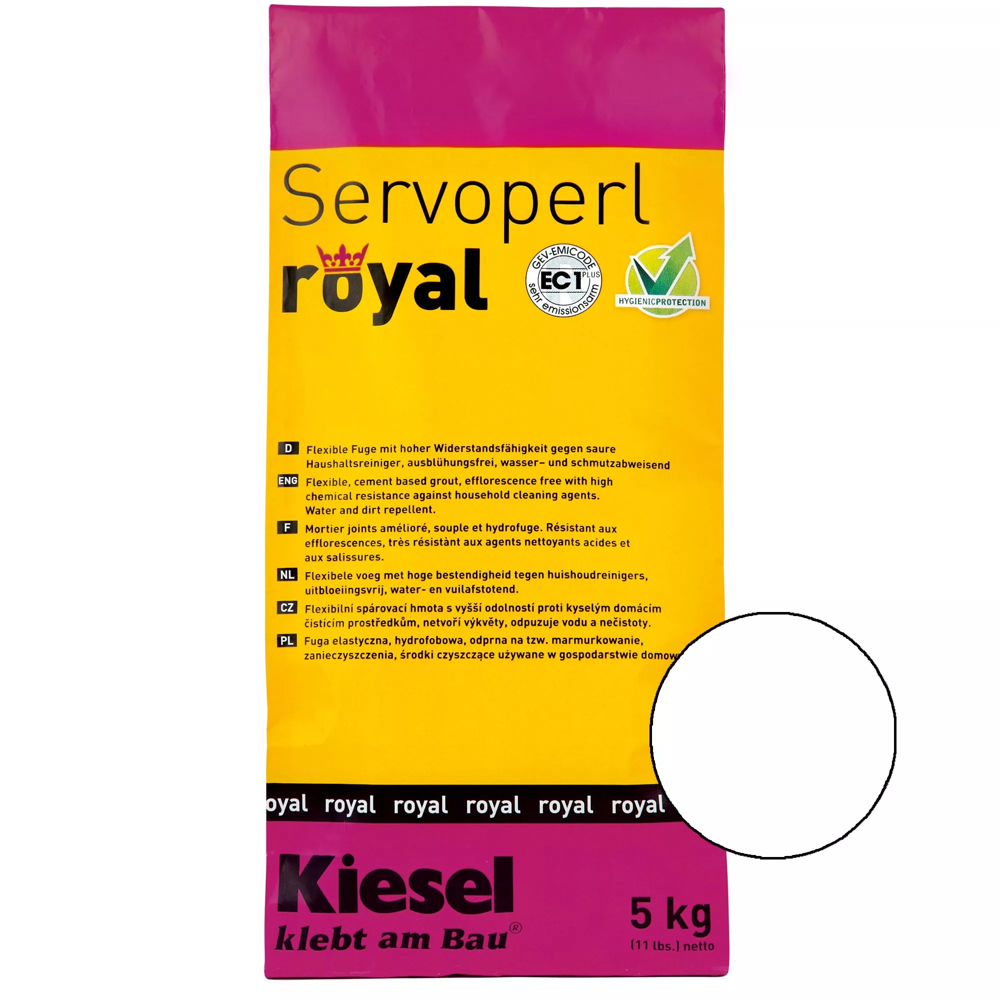 Kiesel Servoperl royal - fugemasse-5kg hvit