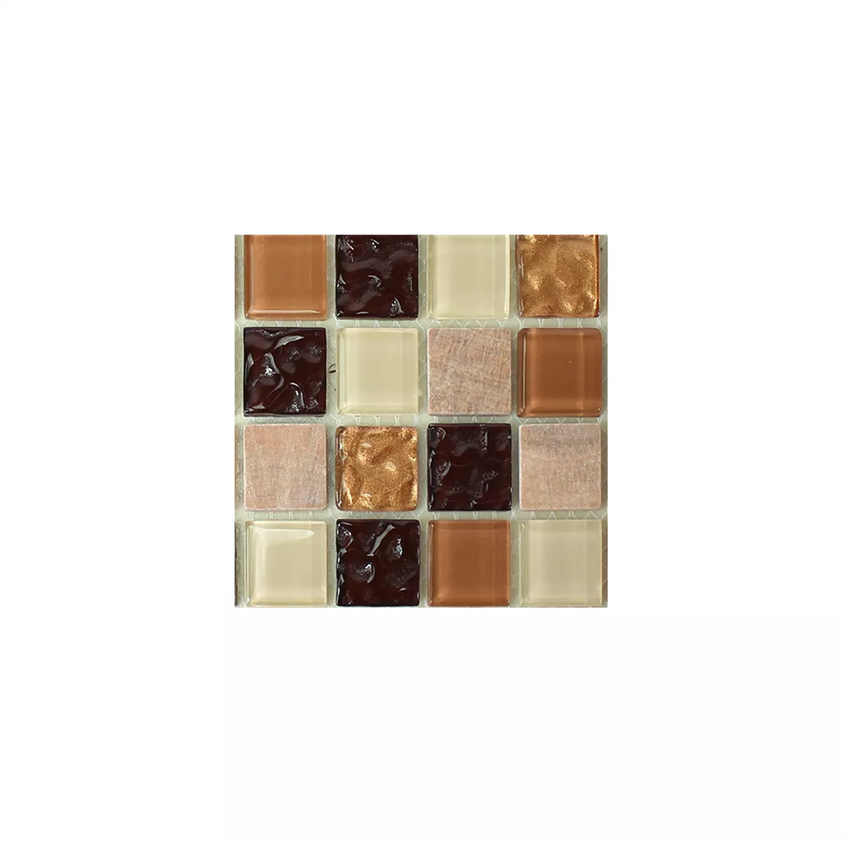 Mønster fra Selvklebende Mosaikkfliser Naturstein Glass Beige Brun