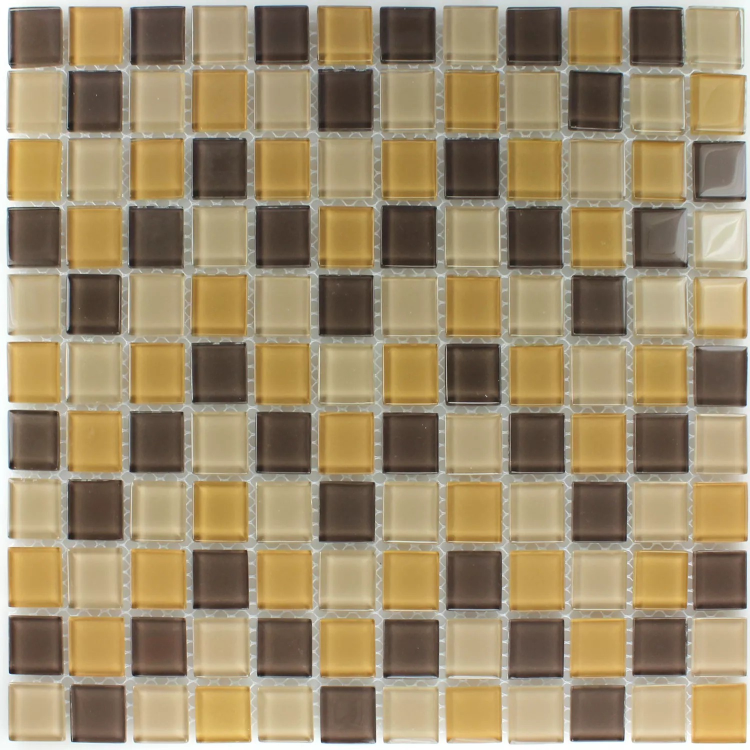 Glass Mosaikk Fliser Brun Mix 25x25x4mm