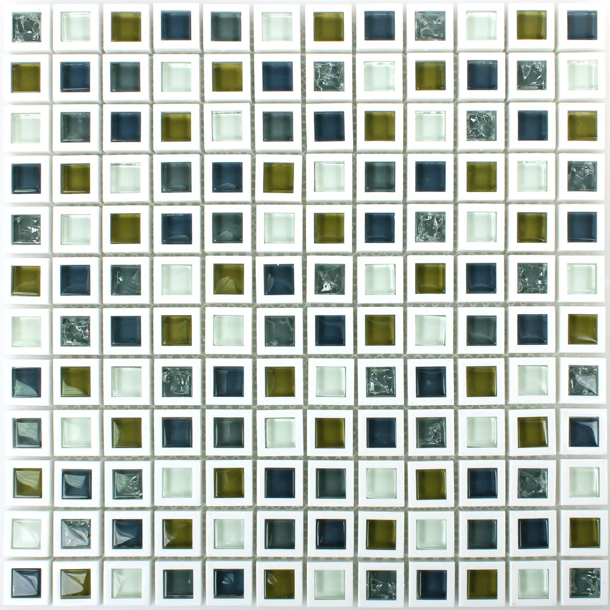 Glass Plast Mosaikk Anatolia Grønn Hvit