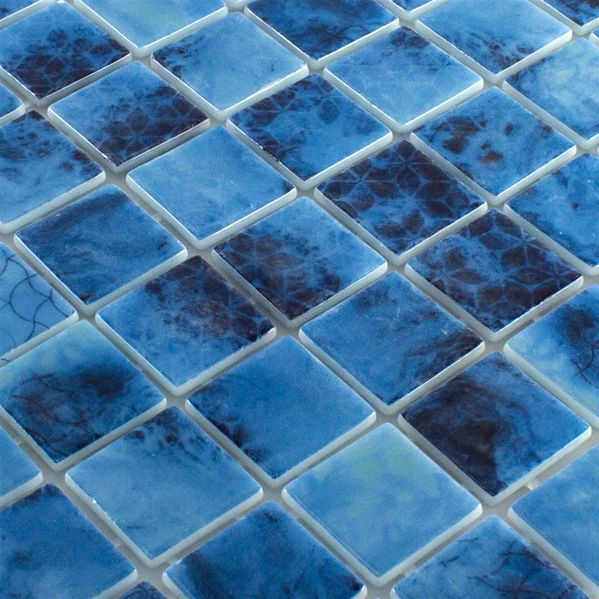 Svømmebassengmosaikk I Glass Baltic Blå 38x38mm